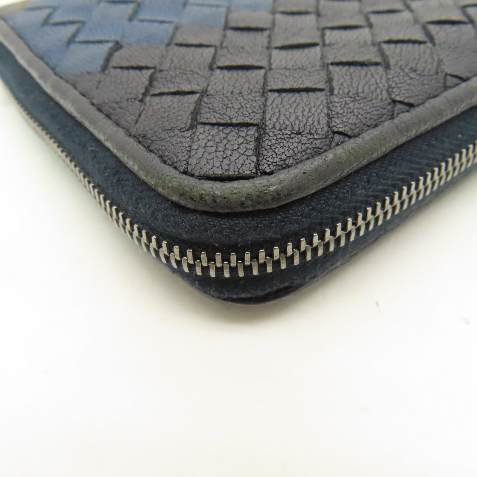 BOTTEGA VENETA 織紋皮革Zipper Long Wallet長錢包黑色/藍色/灰色