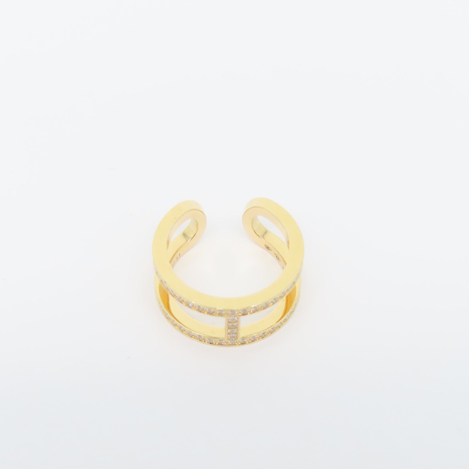 HERMES 【激減優惠】18K玫瑰金Ever Chaine D'Ancre Ring 0.59ct鑽石戒指Hermes#51 US#5.75