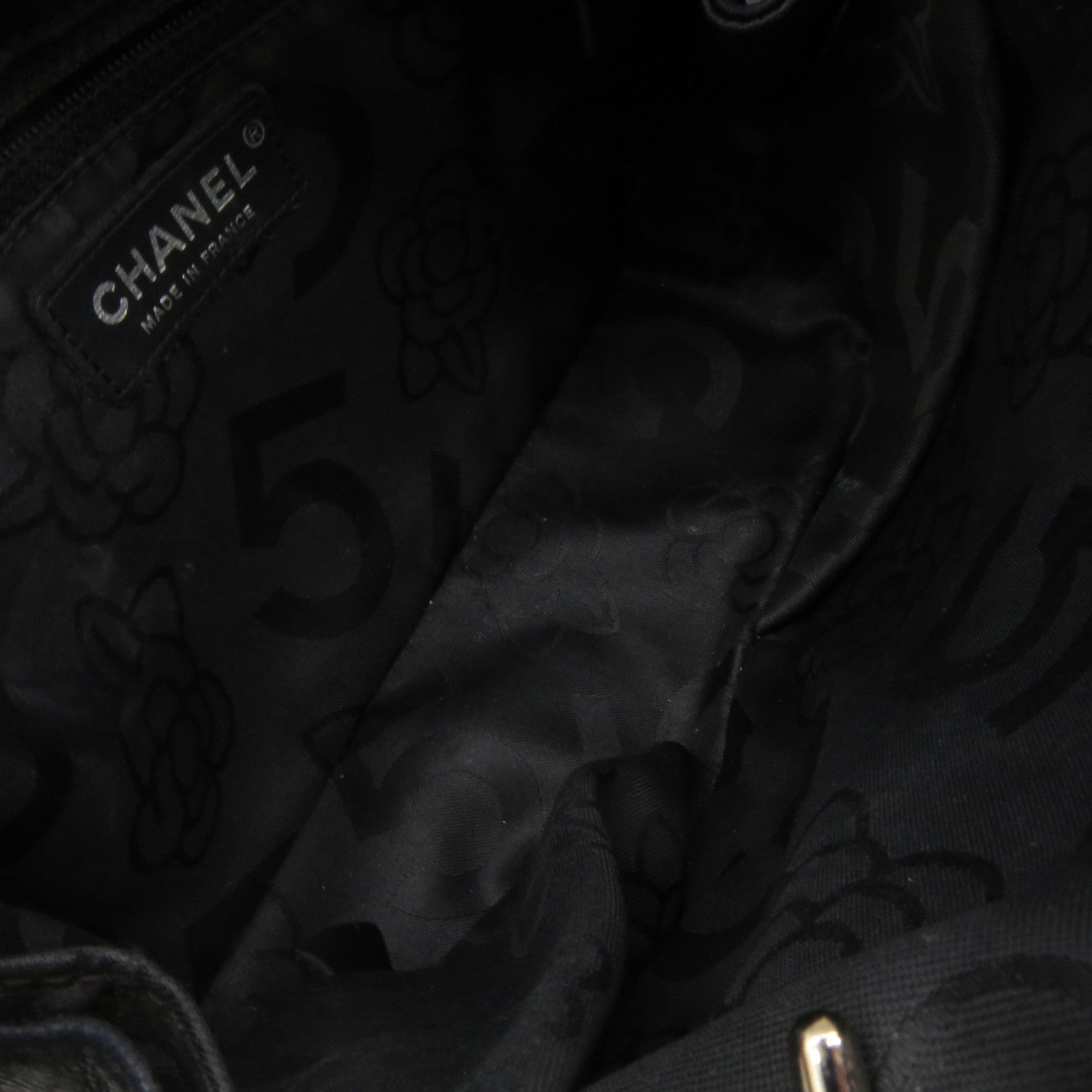 CHANEL 羊皮皮革Chain Shoulder Bag銀扣鏈帶肩背袋黑色