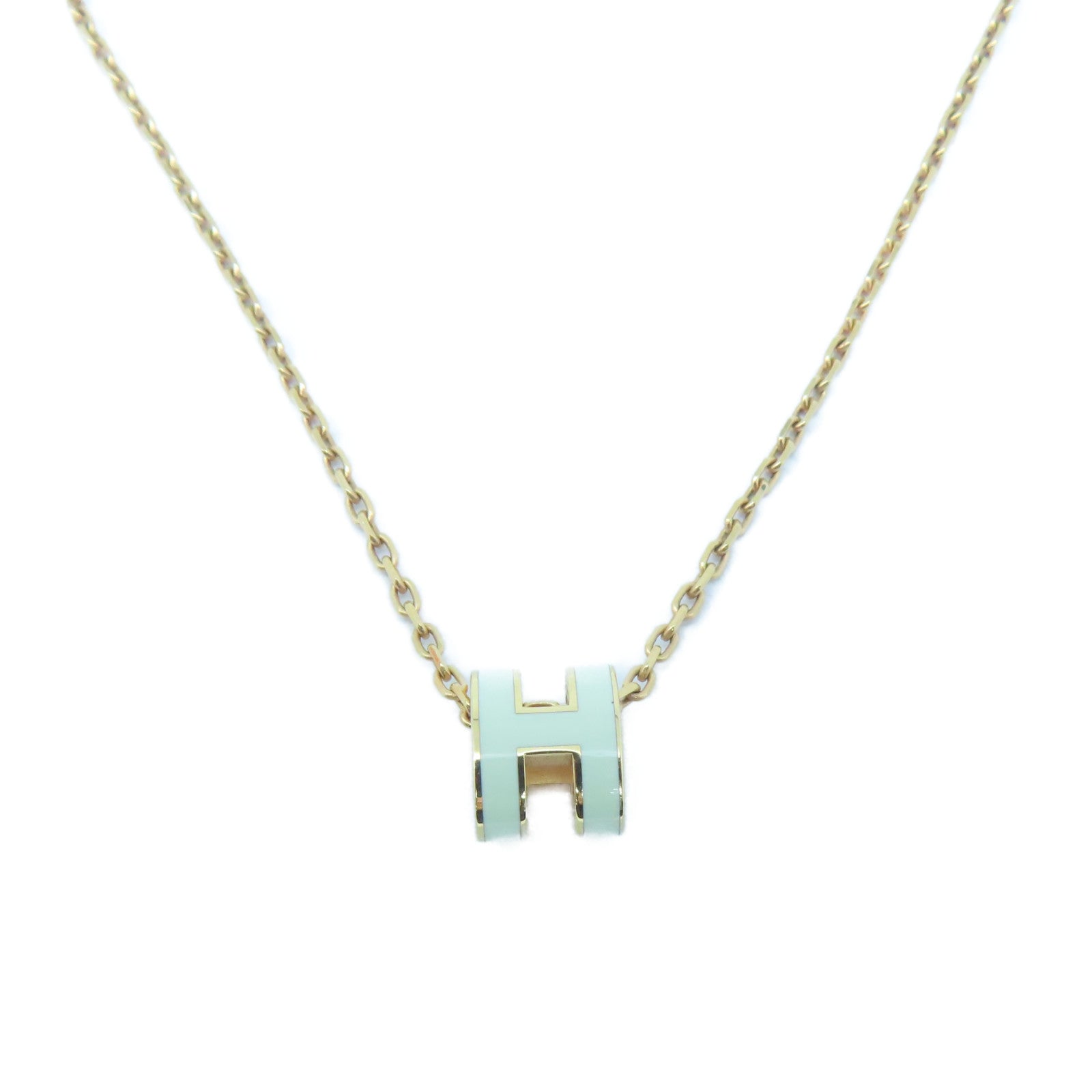 HERMES 金屬Mini Pop H Necklace項鍊白色