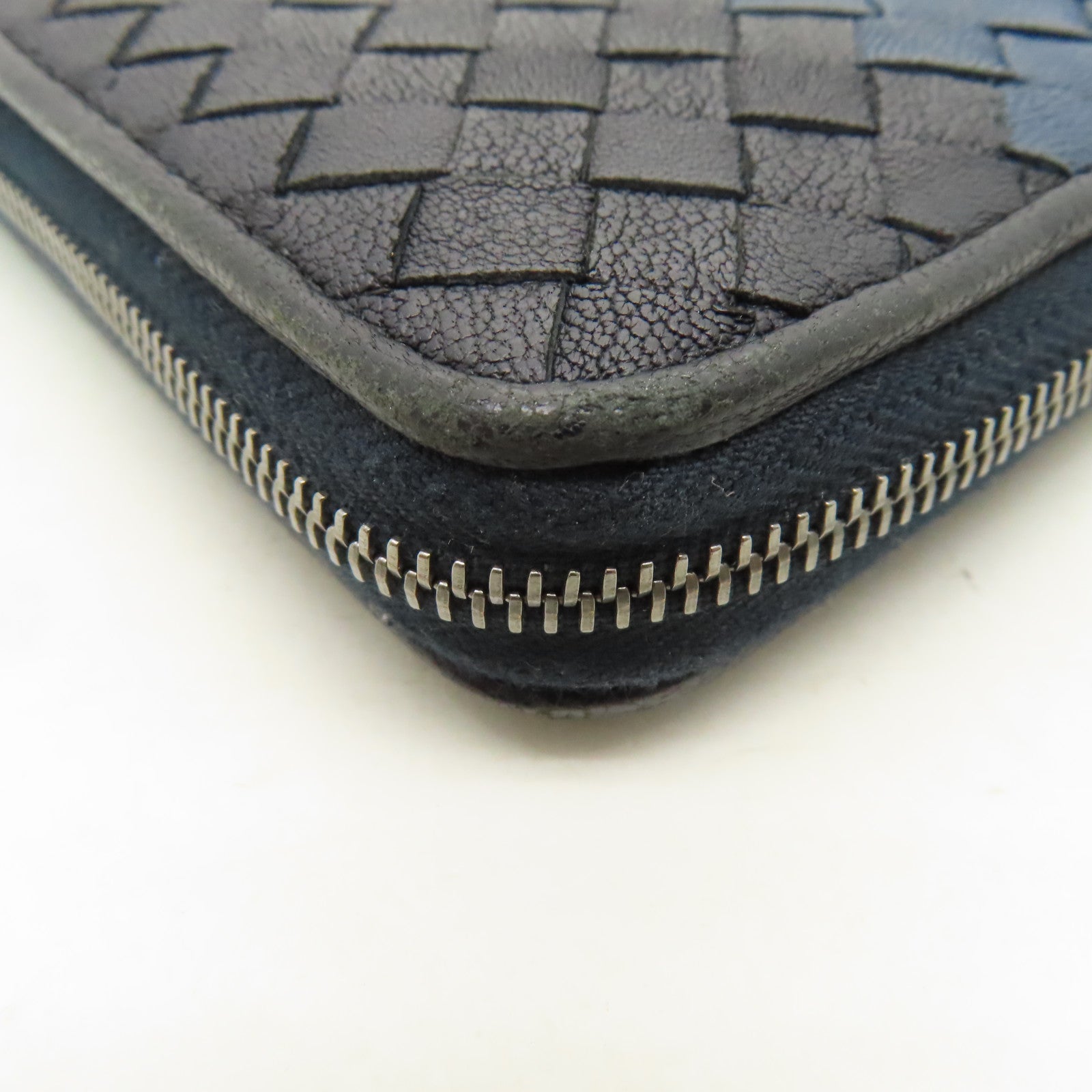 BOTTEGA VENETA 織紋皮革Zipper Long Wallet長錢包黑色/藍色/灰色