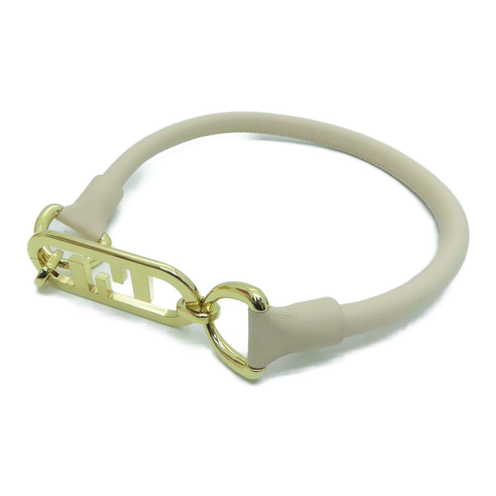 FENDI 【激减优惠】金属/牛皮皮革O Lock Choker项链金色/粉红色