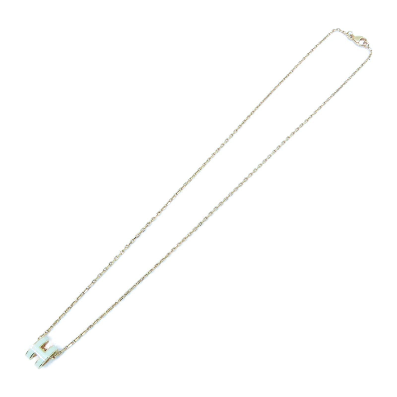 HERMES 金屬Mini Pop H Necklace項鍊白色