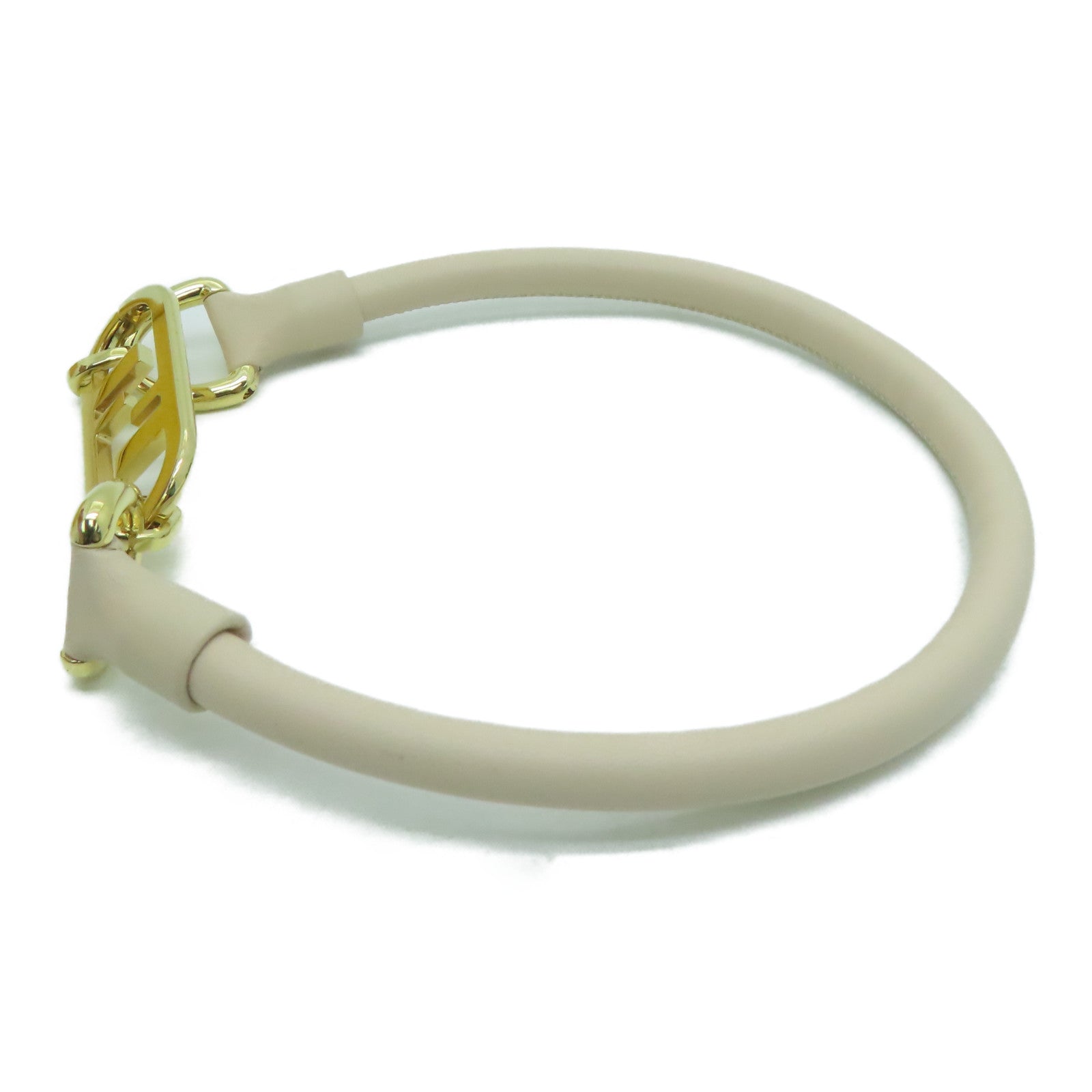 FENDI 【激减优惠】金属/牛皮皮革O Lock Choker项链金色/粉红色
