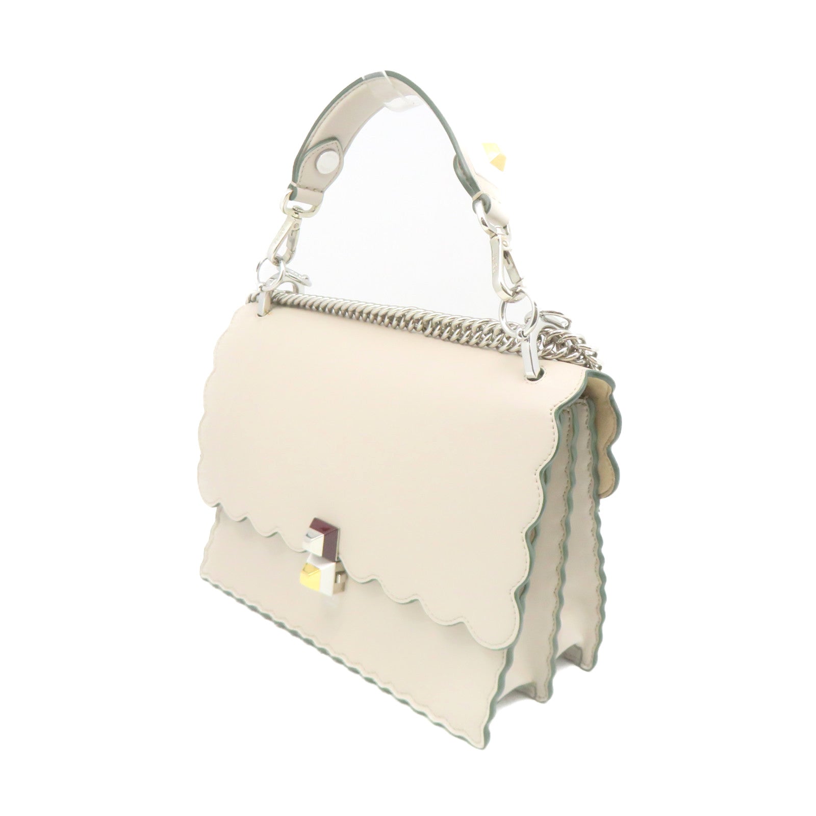 FENDI cowhide leather 2Way Shoulder Bag handle shoulder bag apricot color