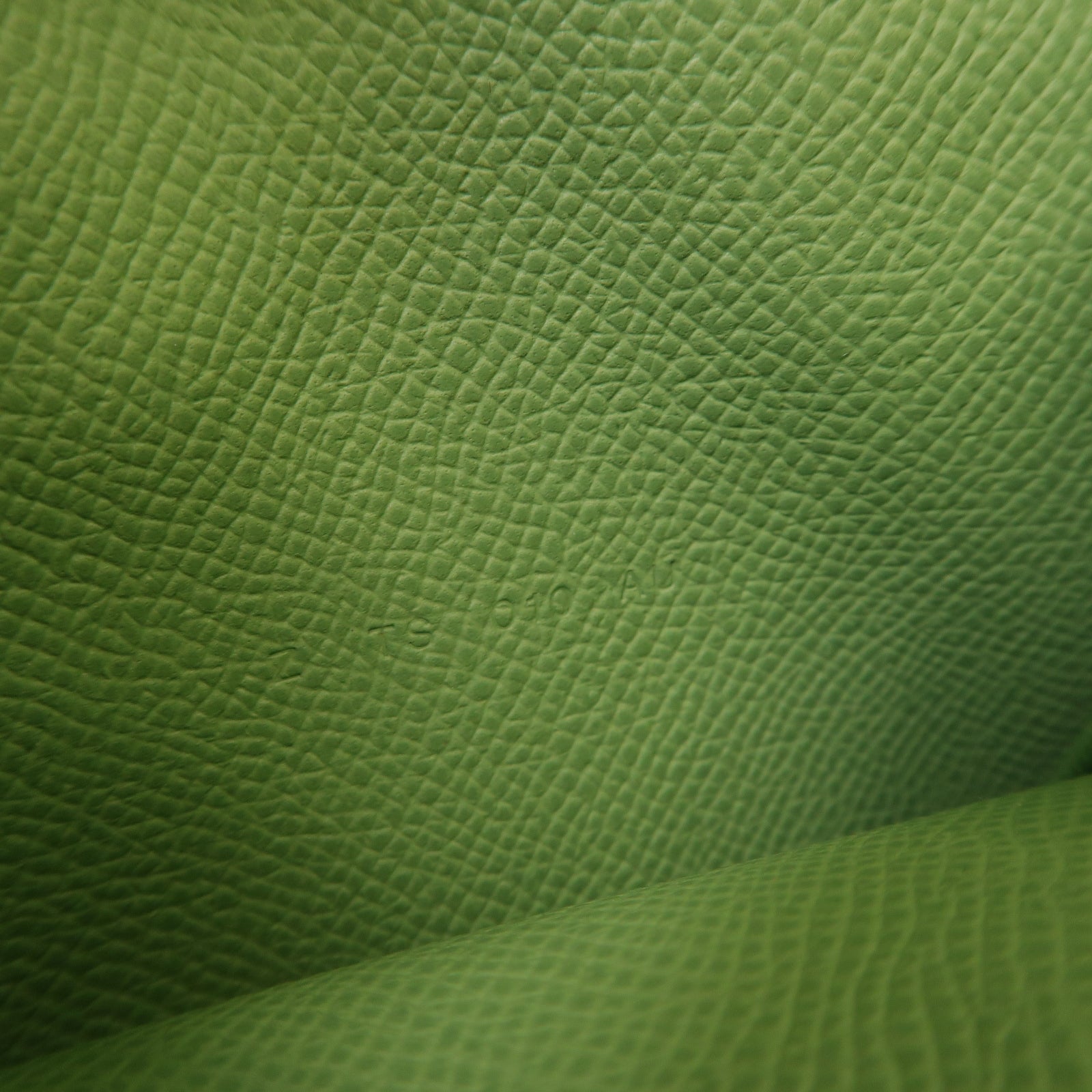 HERMES Epsom皮革Kelly Pocket金扣零錢包Vert Criquet浅綠色