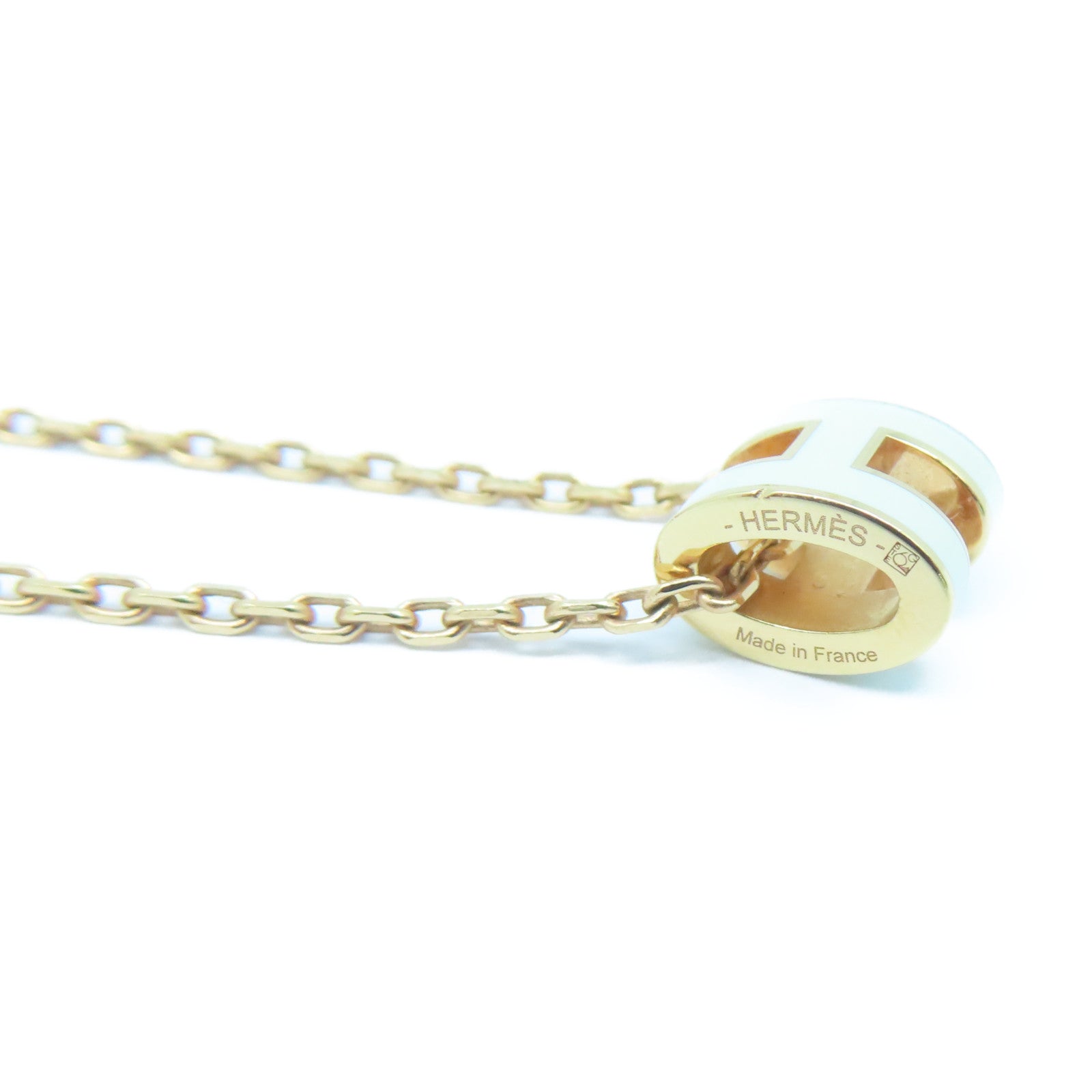 HERMES 金屬Mini Pop H Necklace項鍊白色