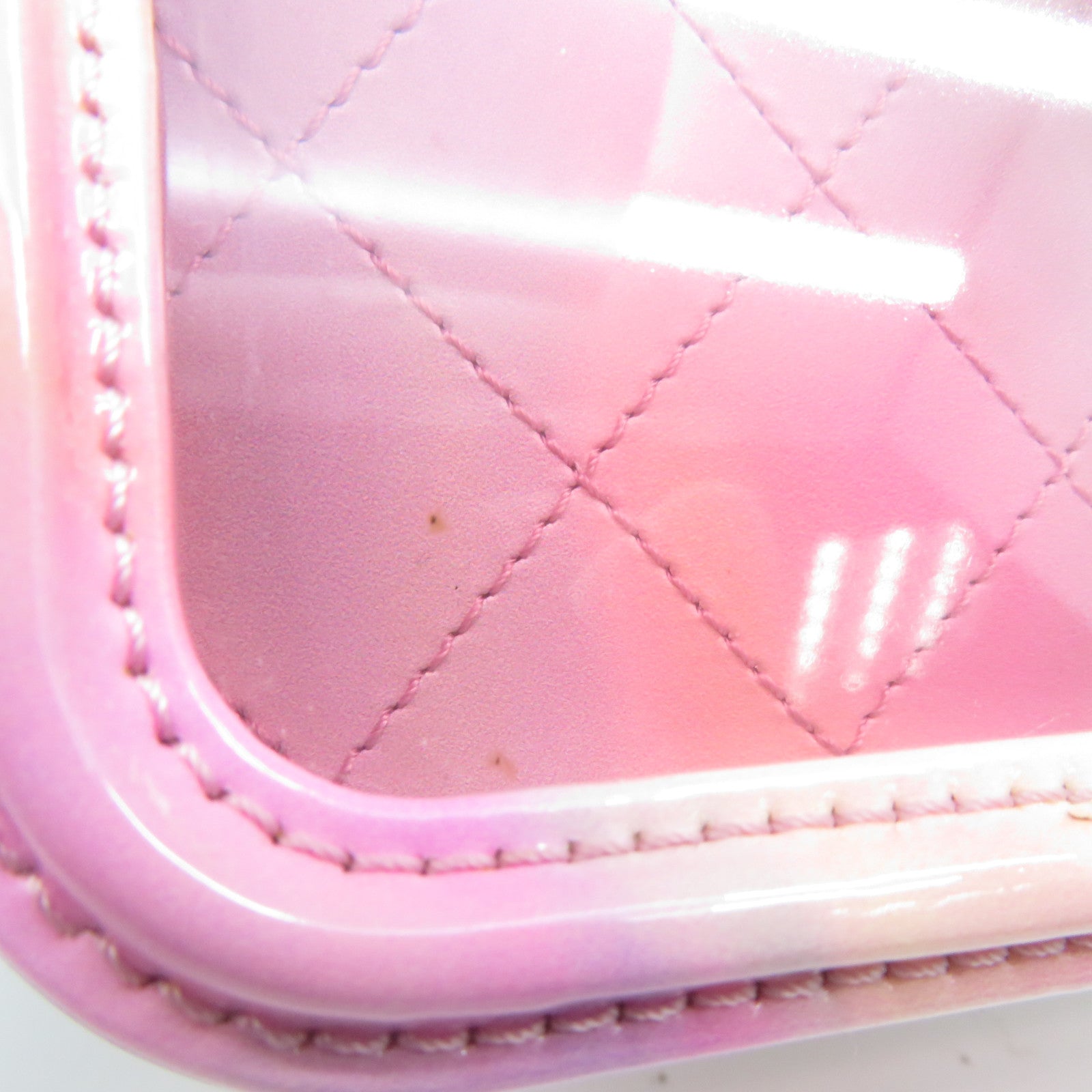 CHANEL PVC Vanity Case銀扣鏈帶手挽肩背兩用袋粉紅色
