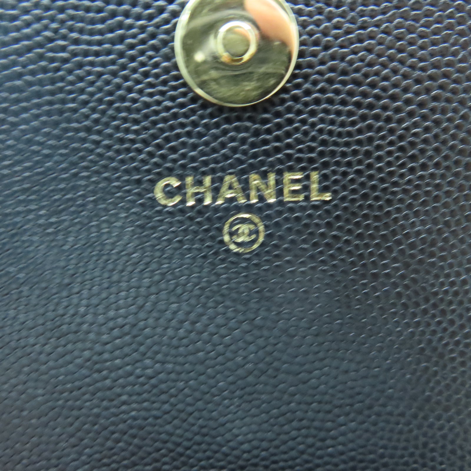 CHANEL 菱格Caviar皮革Chain Shoulder銀扣鏈帶肩背袋黑色