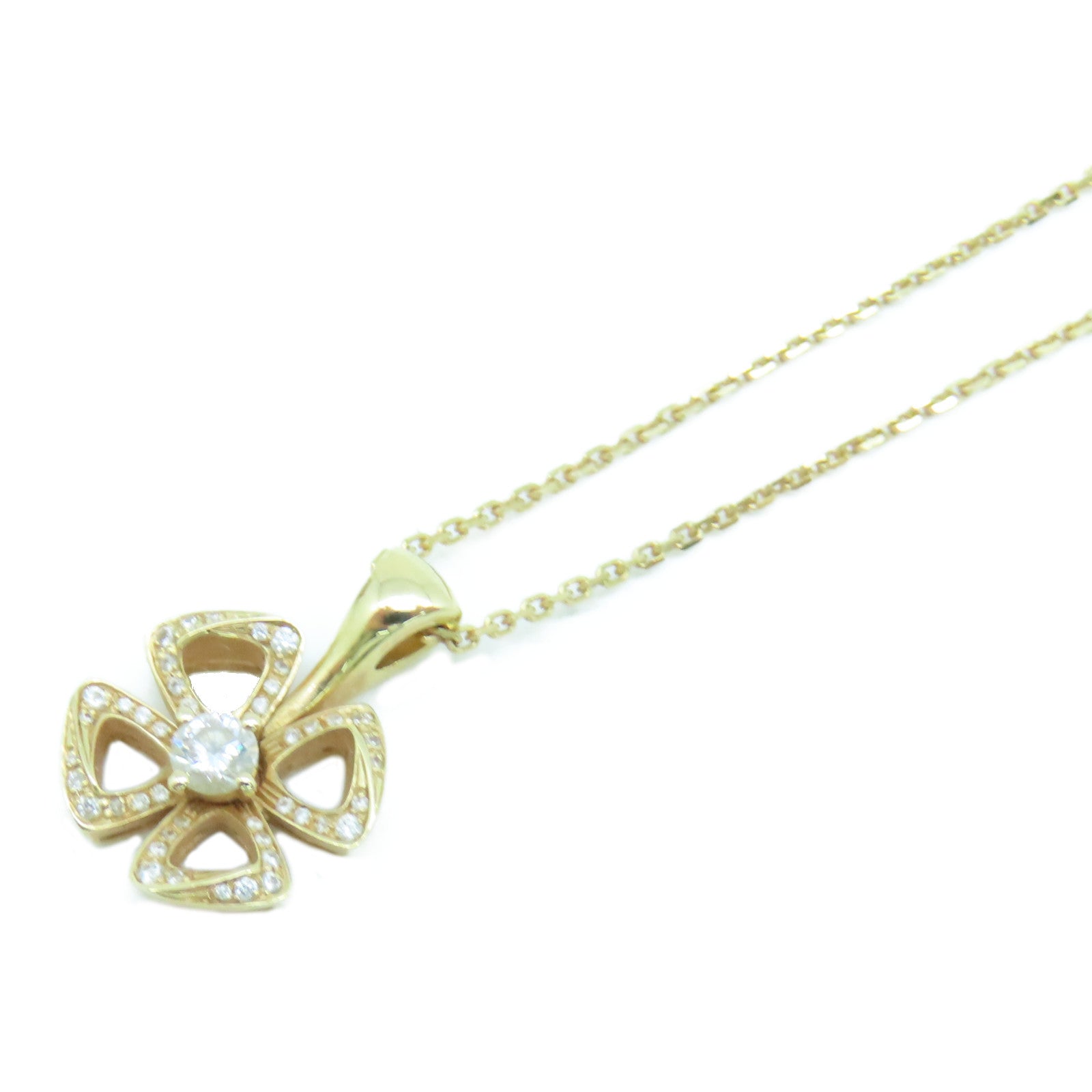 BVLGARI 18K玫瑰金Fiorever Necklace0.10ct鑽石/0.06ct鑽石項鍊