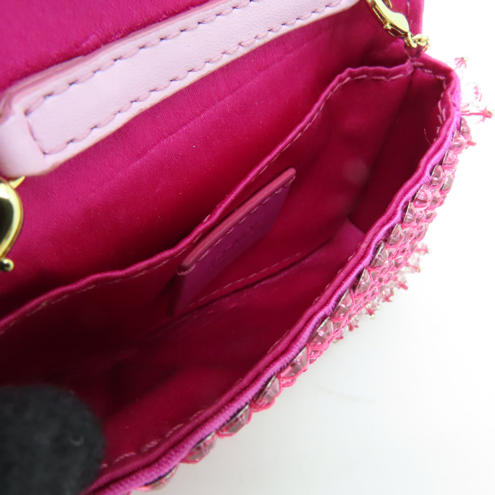 FENDI PVC Chain Shoulder Bag金扣鏈帶肩背袋粉紅色