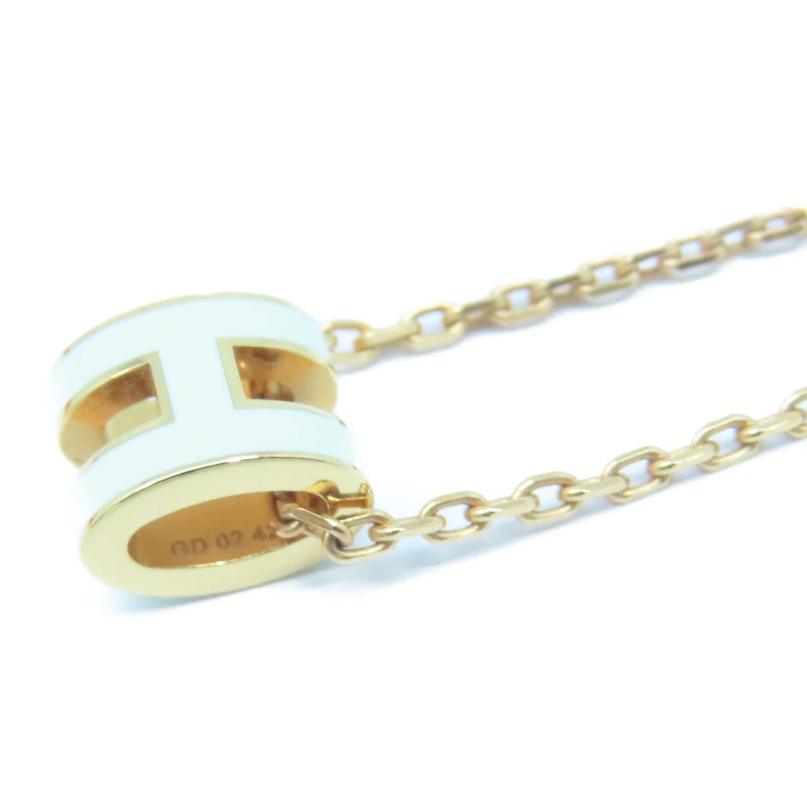 HERMES 金屬Mini Pop H Necklace項鍊白色
