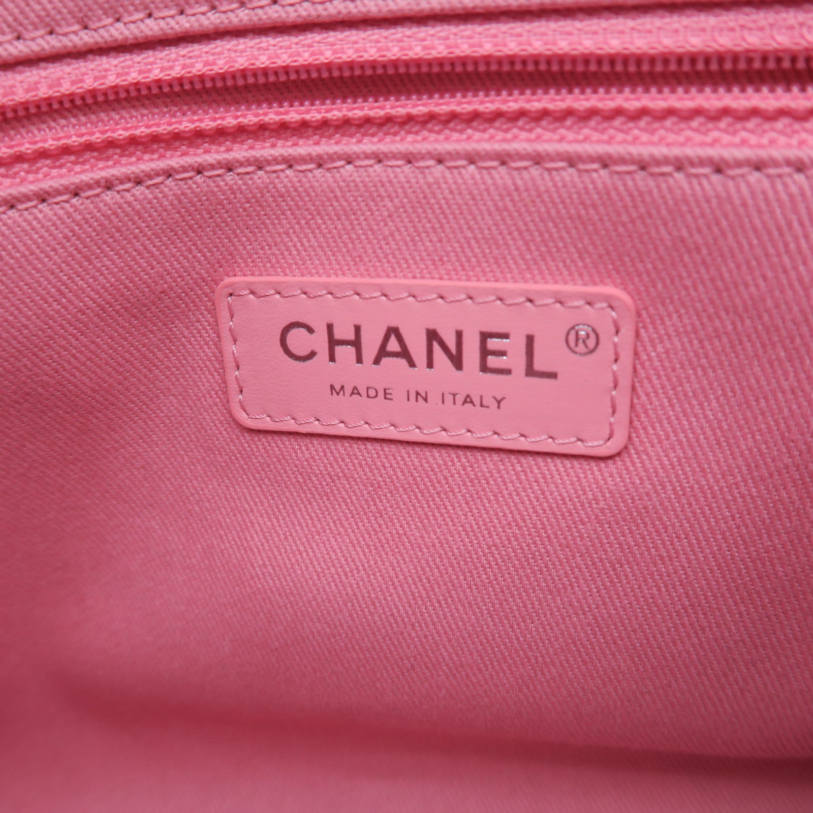 CHANEL 【激減優惠】帆布Deauville銀扣手挽鏈帶肩背兩用袋粉紅色
