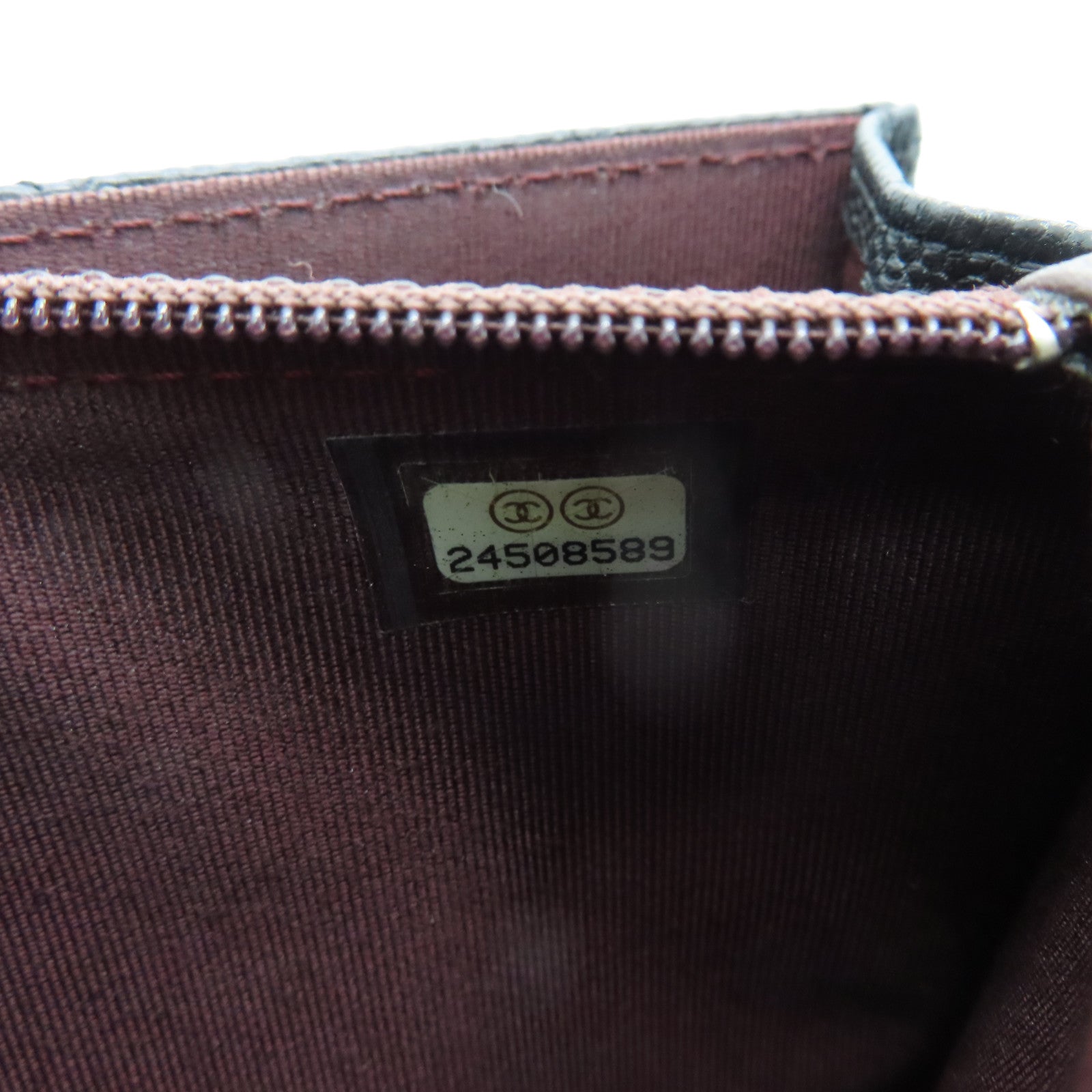 CHANEL 菱格Caviar皮革Chain Shoulder銀扣鏈帶肩背袋黑色