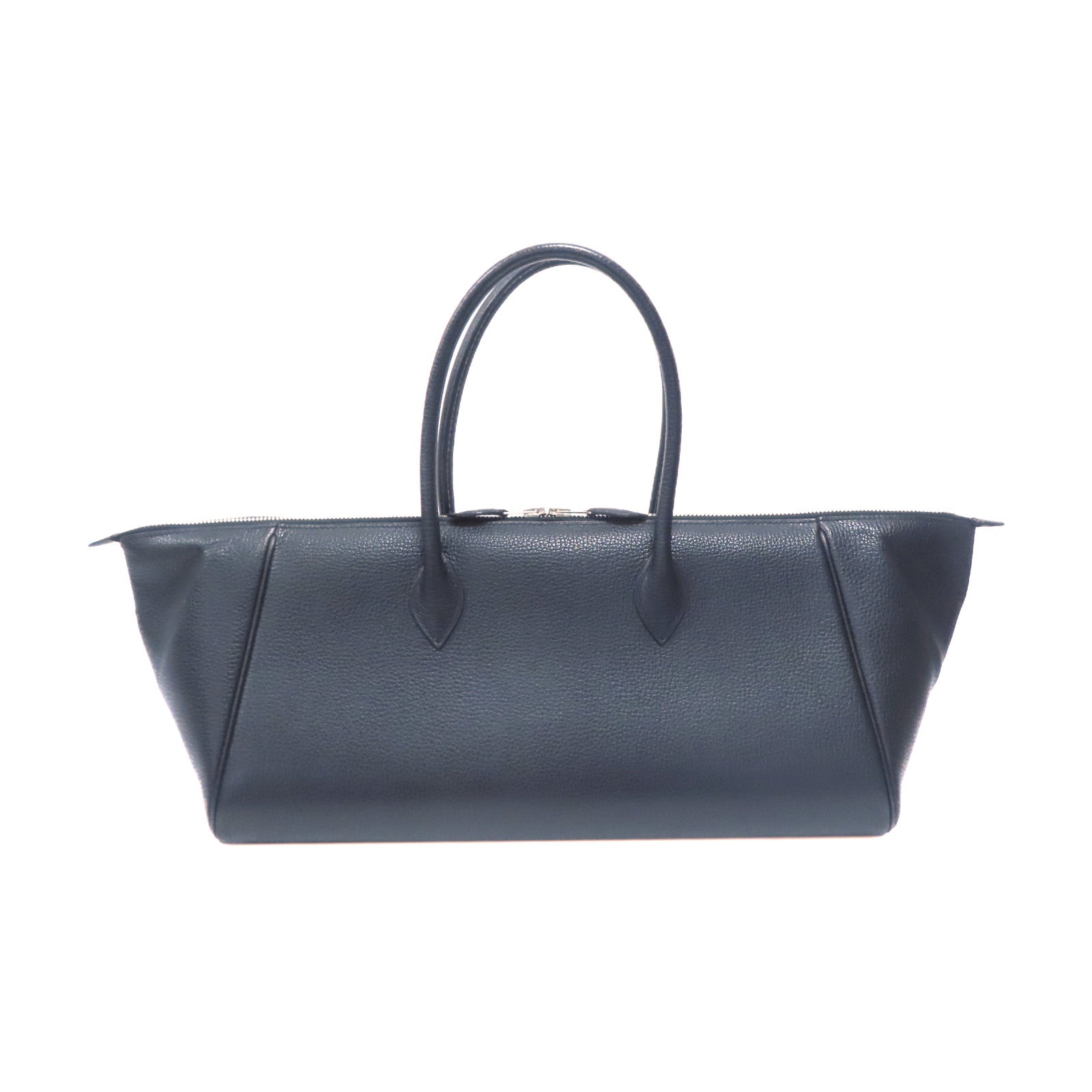HERMES Liegee皮革Paris Bombay銀扣手挽袋黑色