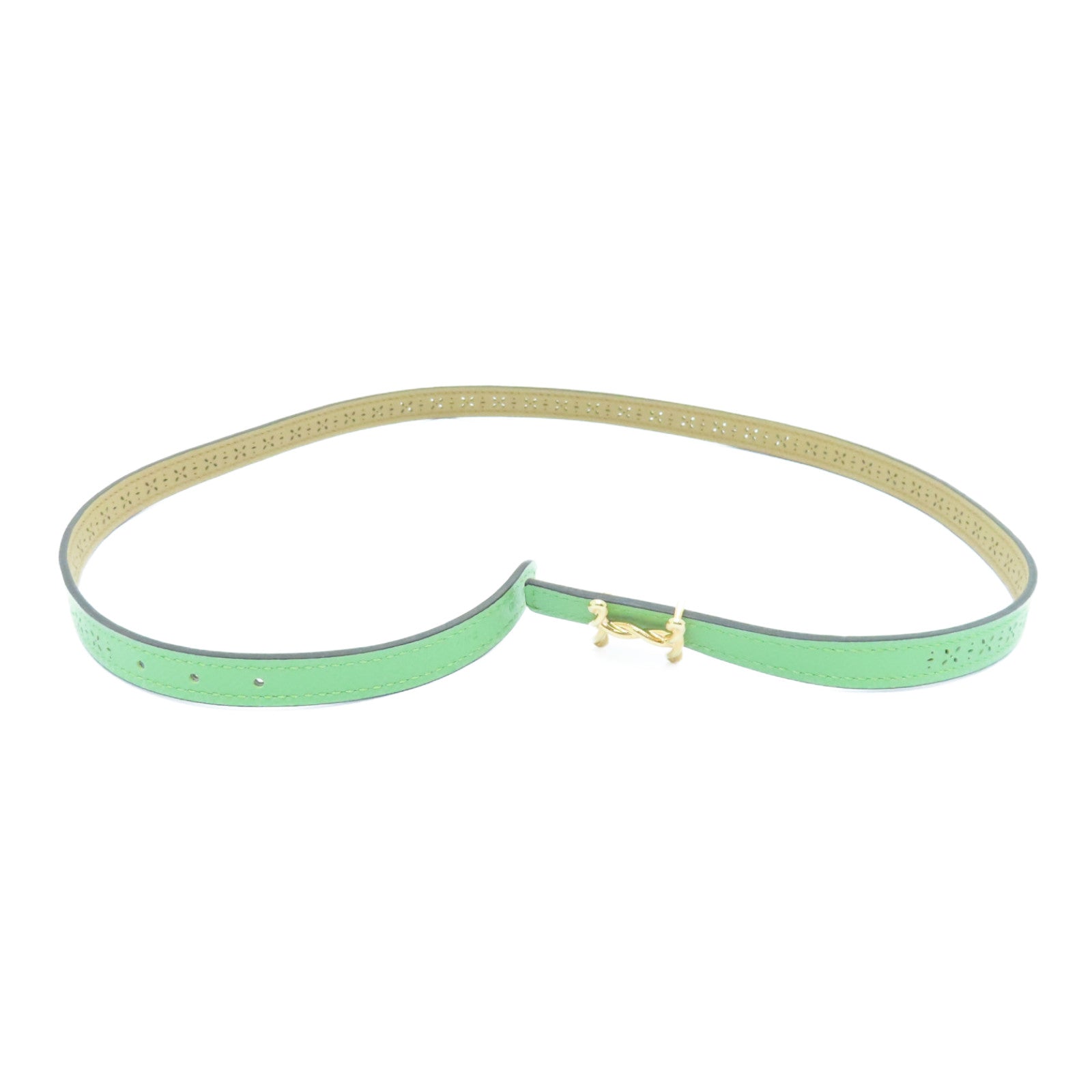HERMES 【激減優惠】Epsom皮革H Torsade Belt 70cm金扣皮帶Vert Criquet綠色