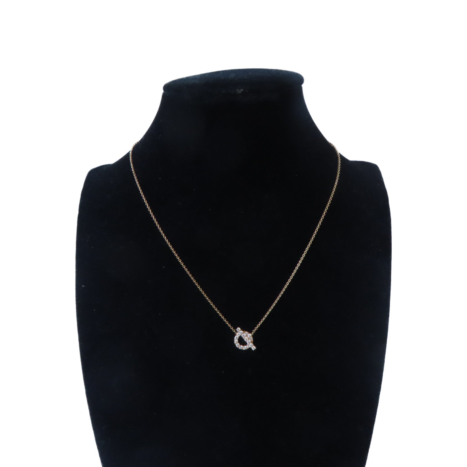HERMES 18K玫瑰金Finesse Pendant金扣項鍊玫瑰金色