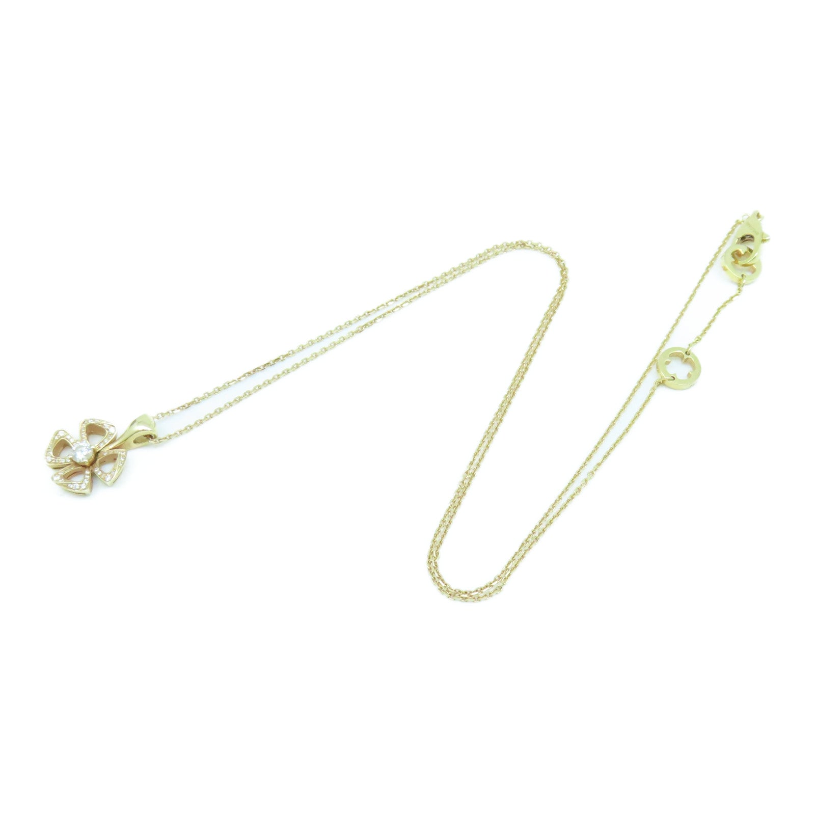 BVLGARI 18K玫瑰金Fiorever Necklace0.10ct鑽石/0.06ct鑽石項鍊