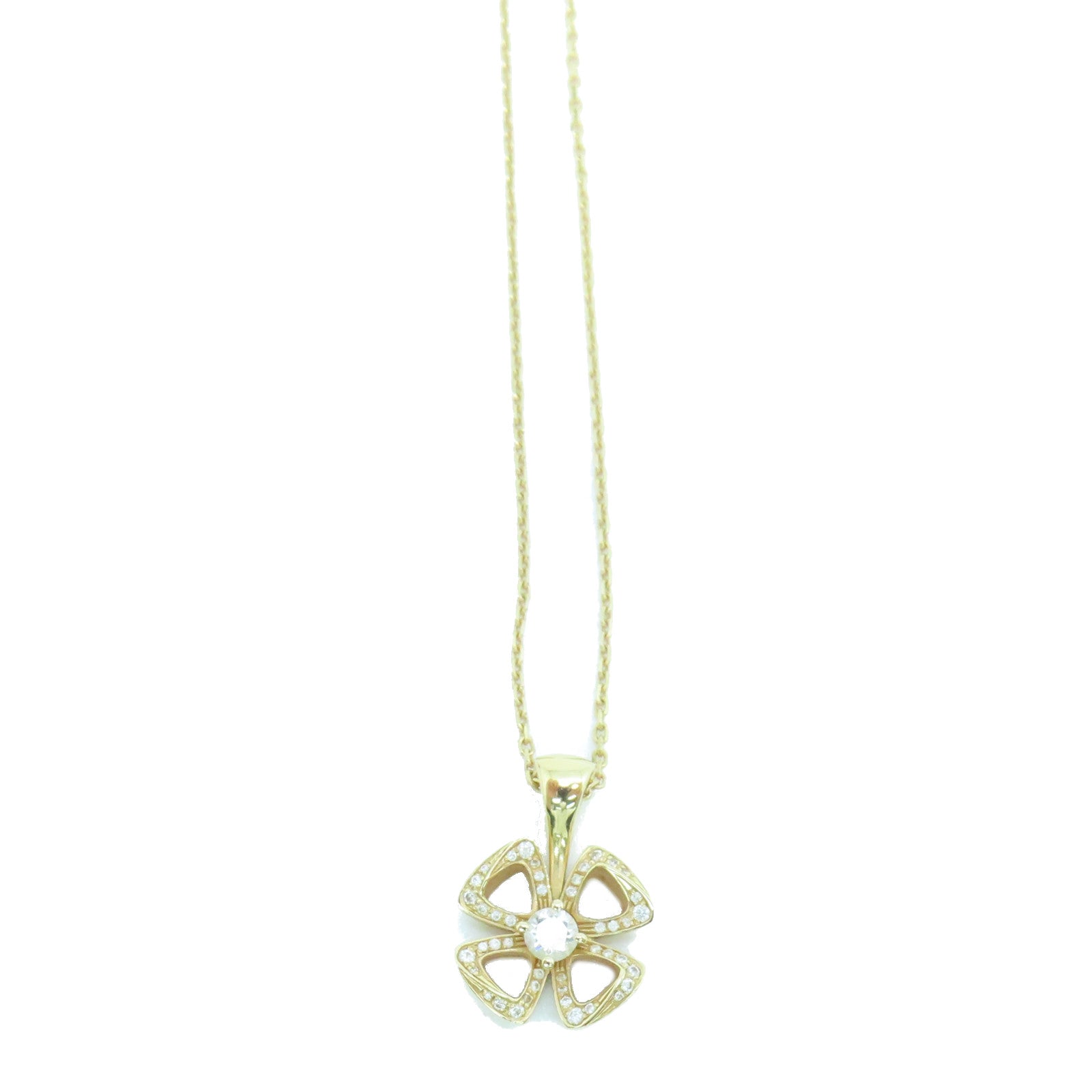 BVLGARI 18K玫瑰金Fiorever Necklace0.10ct鑽石/0.06ct鑽石項鍊