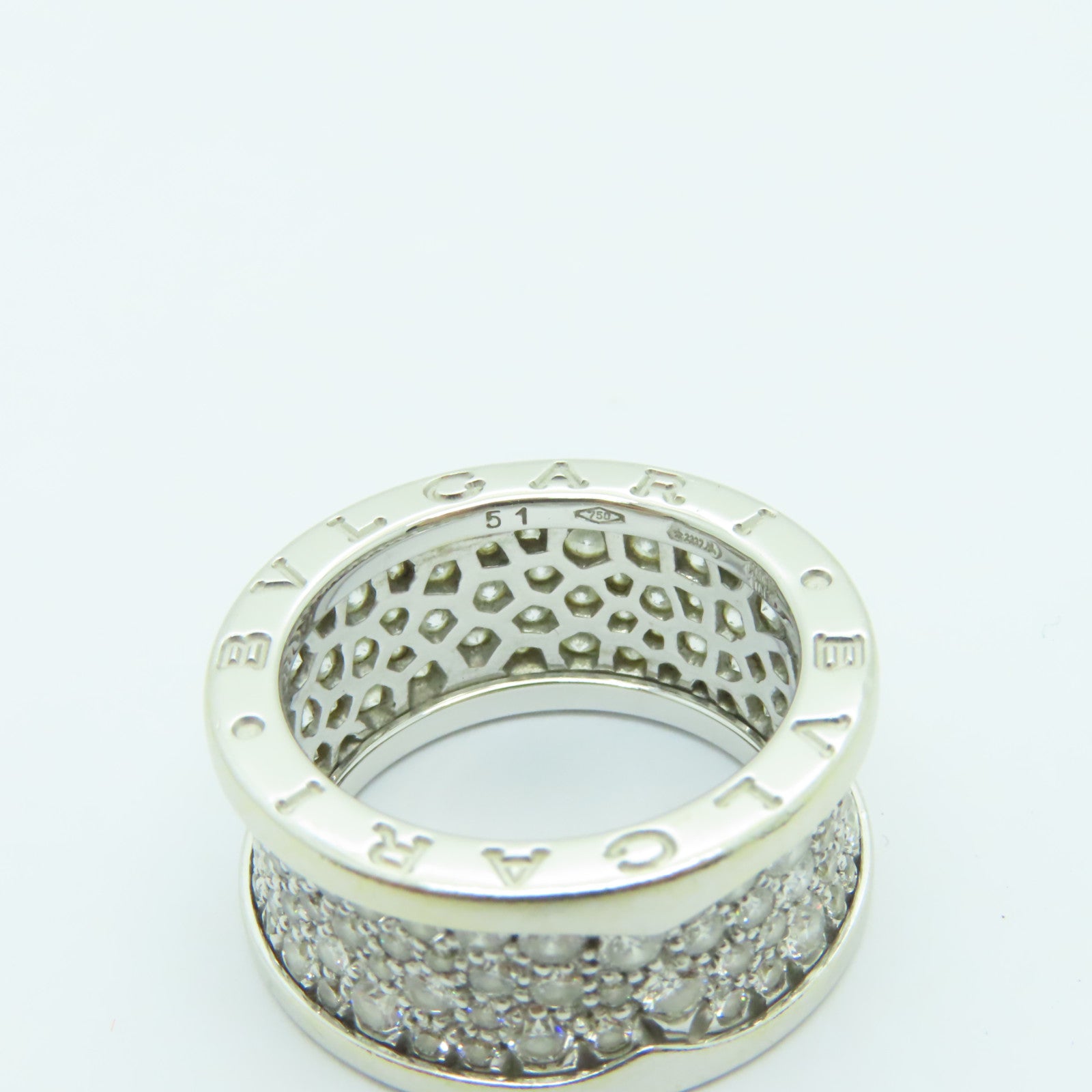 BVLGARI 18K白金B-zero1 Diamond Ring鑽石戒指BVLGARI#51/US#5.25