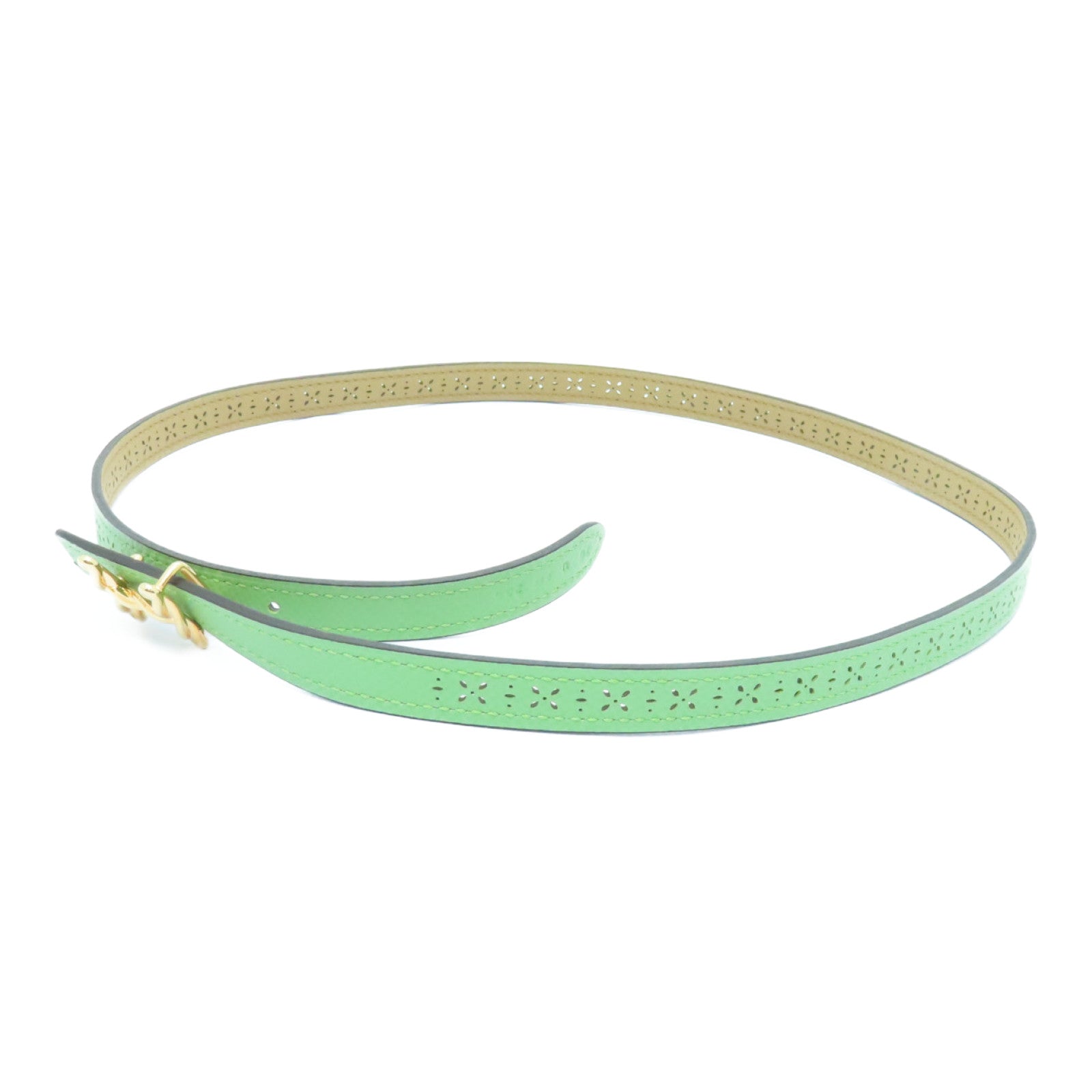 HERMES 【激減優惠】Epsom皮革H Torsade Belt 70cm金扣皮帶Vert Criquet綠色