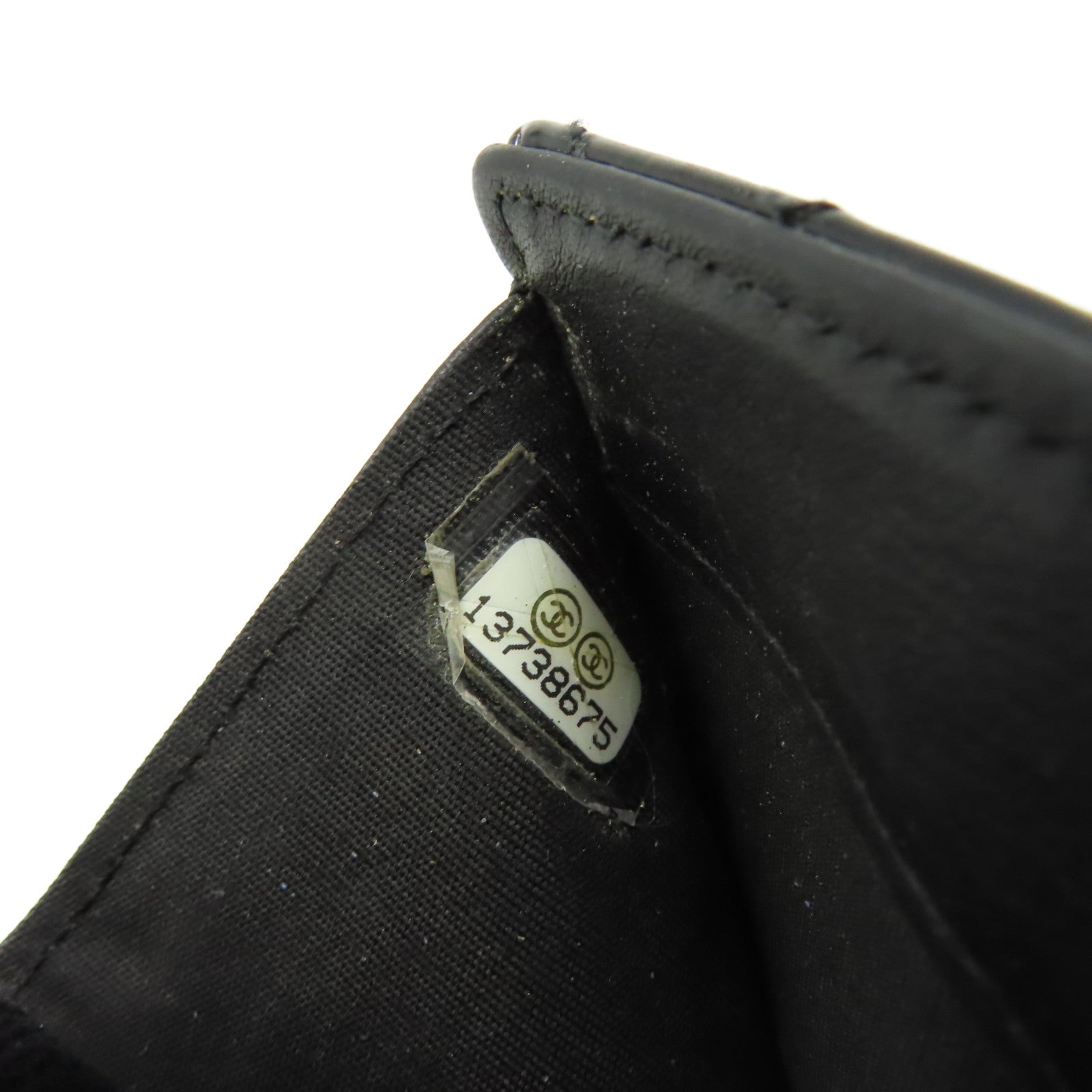 CHANEL 菱格漆皮皮革Short Wallet銀扣短錢包黑色