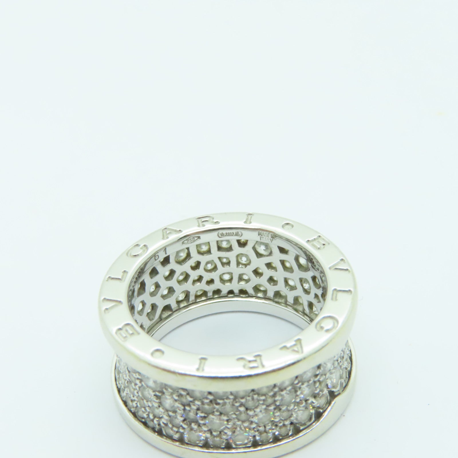 BVLGARI 18K白金B-zero1 Diamond Ring鑽石戒指BVLGARI#51/US#5.25