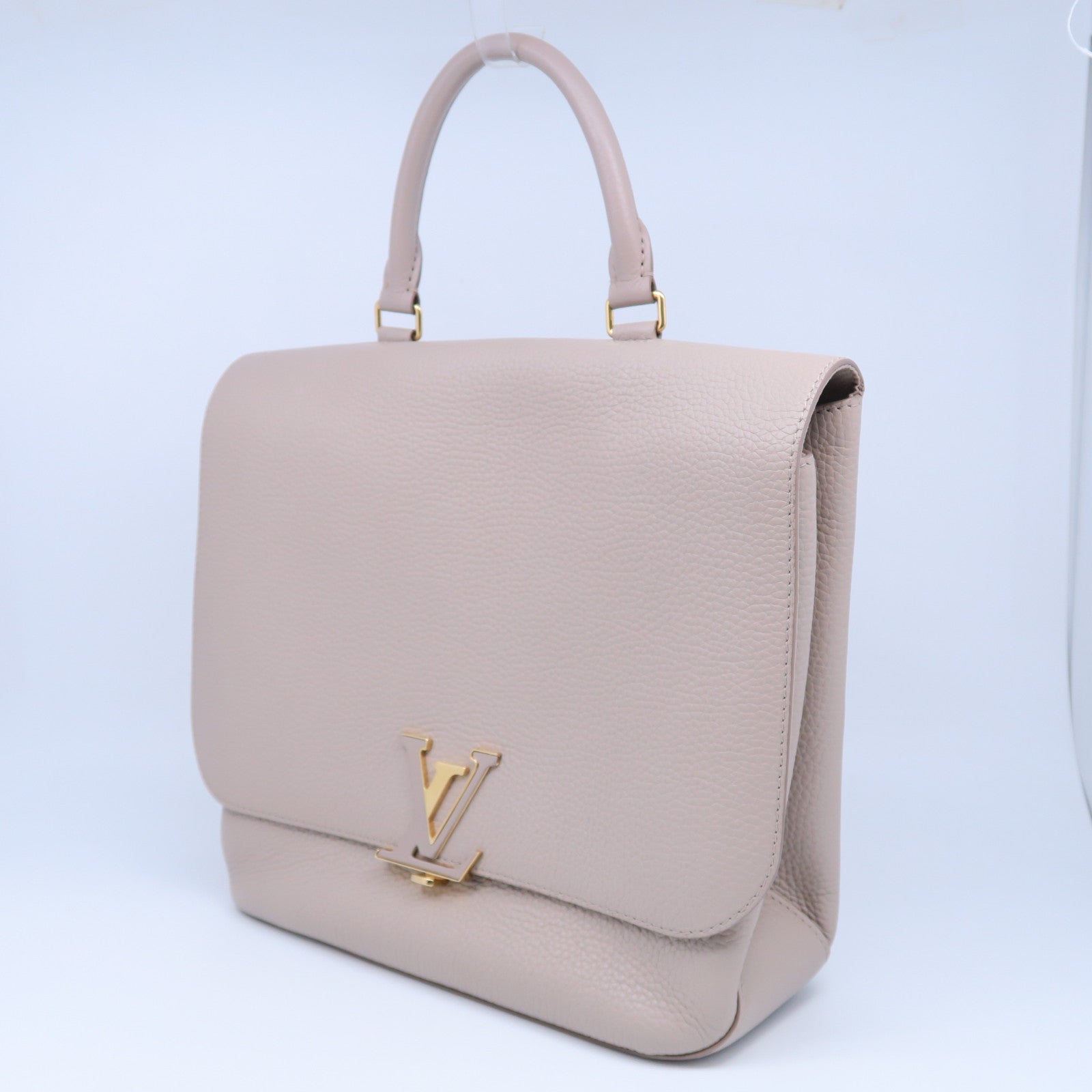 LOUIS VUITTON 牛皮皮革Volta金扣手挽肩背兩用袋米色