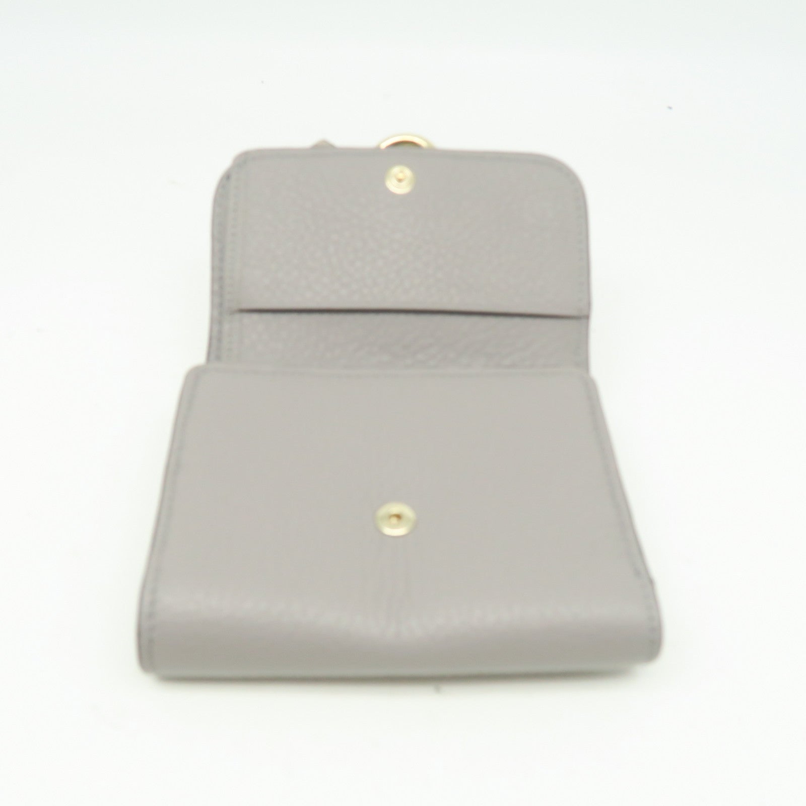 Chloe Leather Wallet Gold Buckle Gray