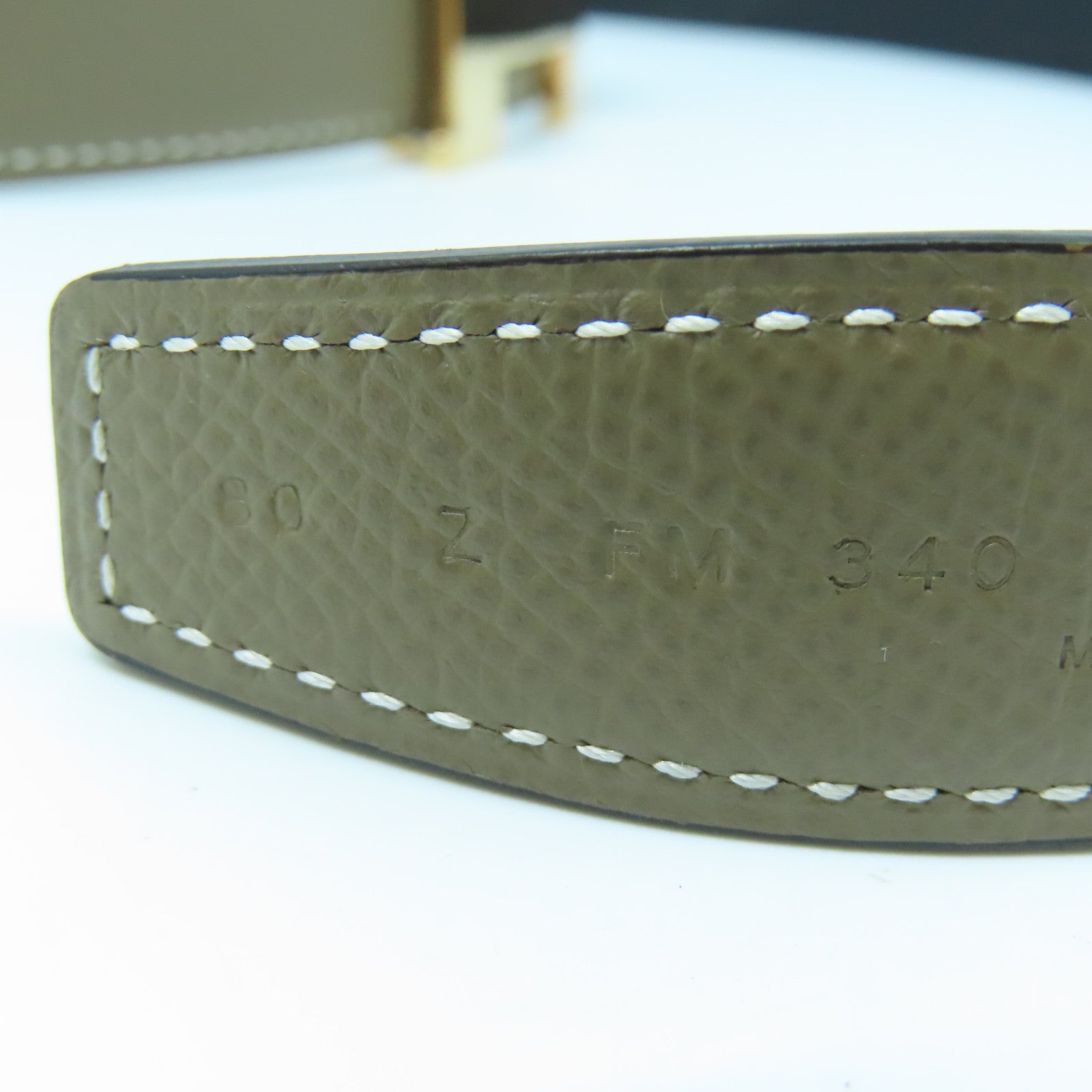 HERMES Veau Epsom Leather H Belt 80Cm Gold Buckle Belt Elephant Gray