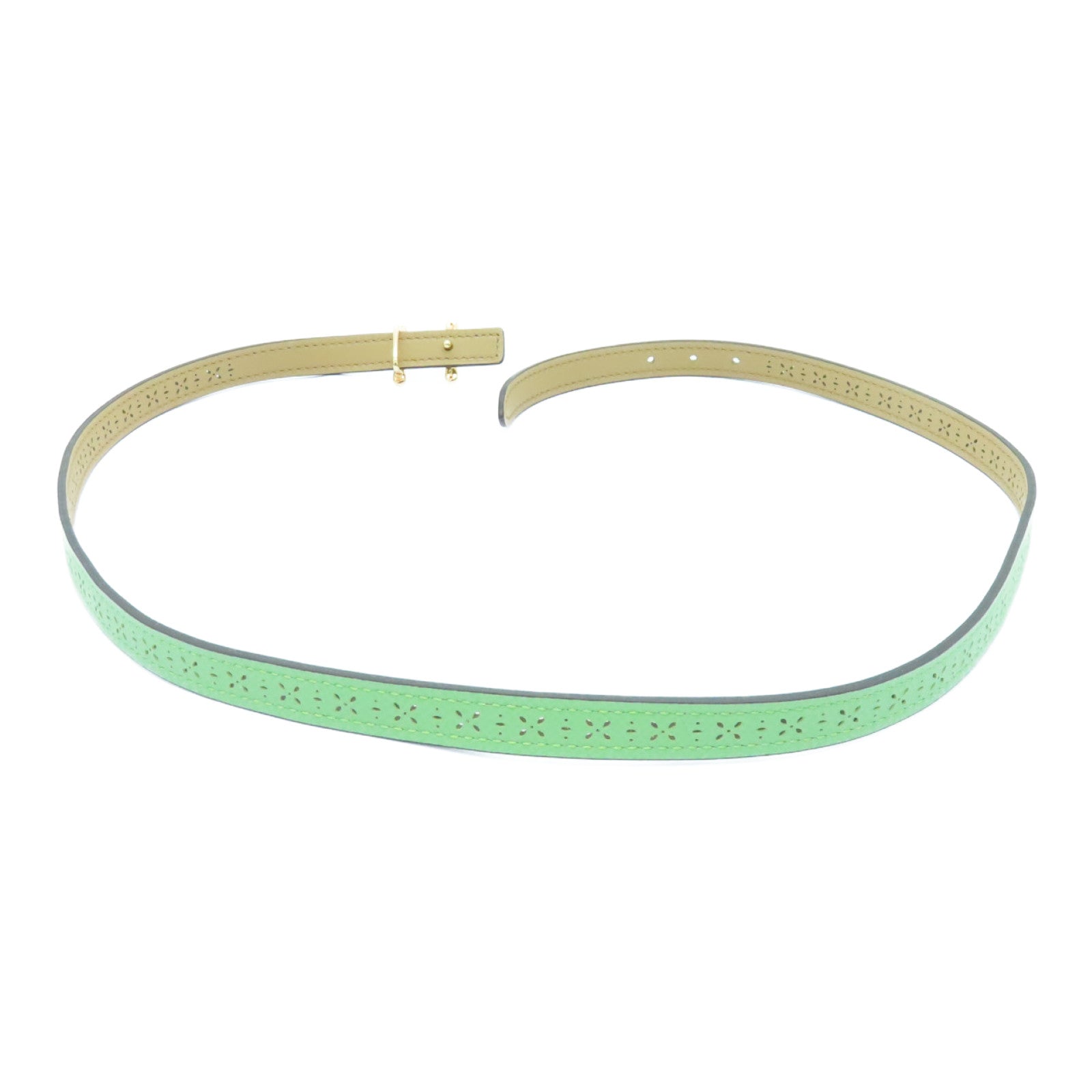 HERMES 【激減優惠】Epsom皮革H Torsade Belt 70cm金扣皮帶Vert Criquet綠色