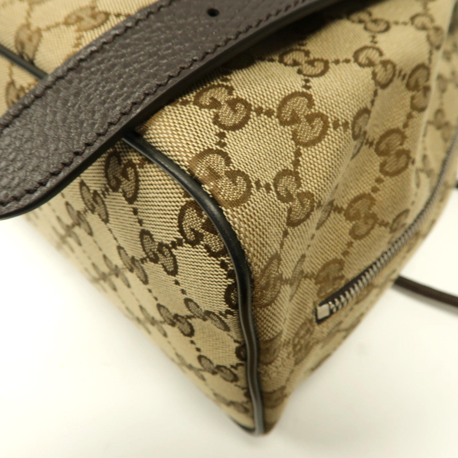 GUCCI 帆布Backpack銀扣背包啡色