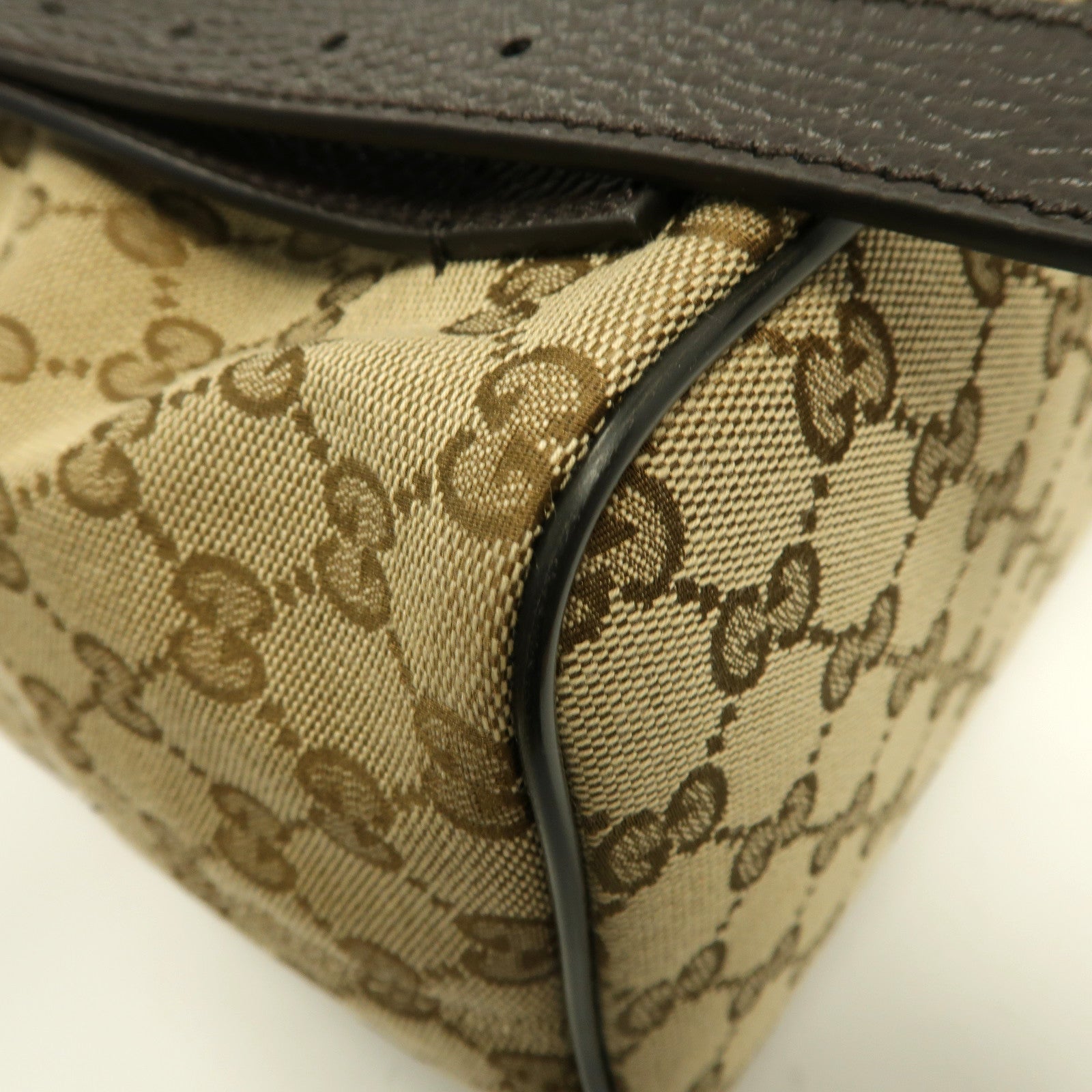 GUCCI 帆布Backpack銀扣背包啡色