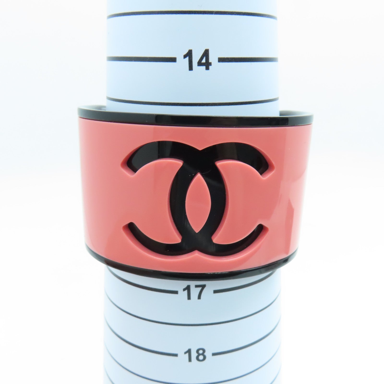 CHANEL PVC Bangle手镯粉红色/黑色