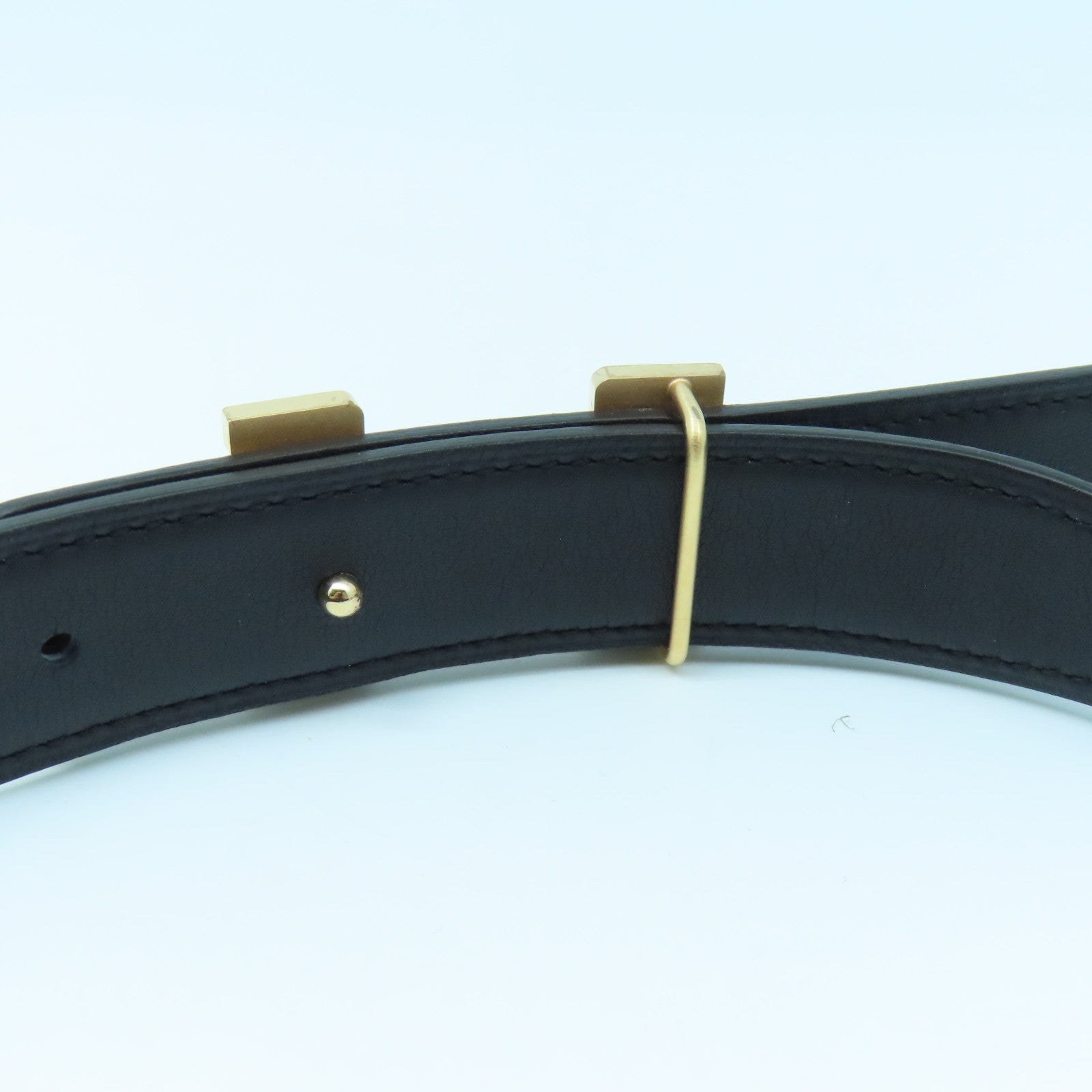 HERMES Veau Epsom Leather H Belt 80Cm Gold Buckle Belt Elephant Gray