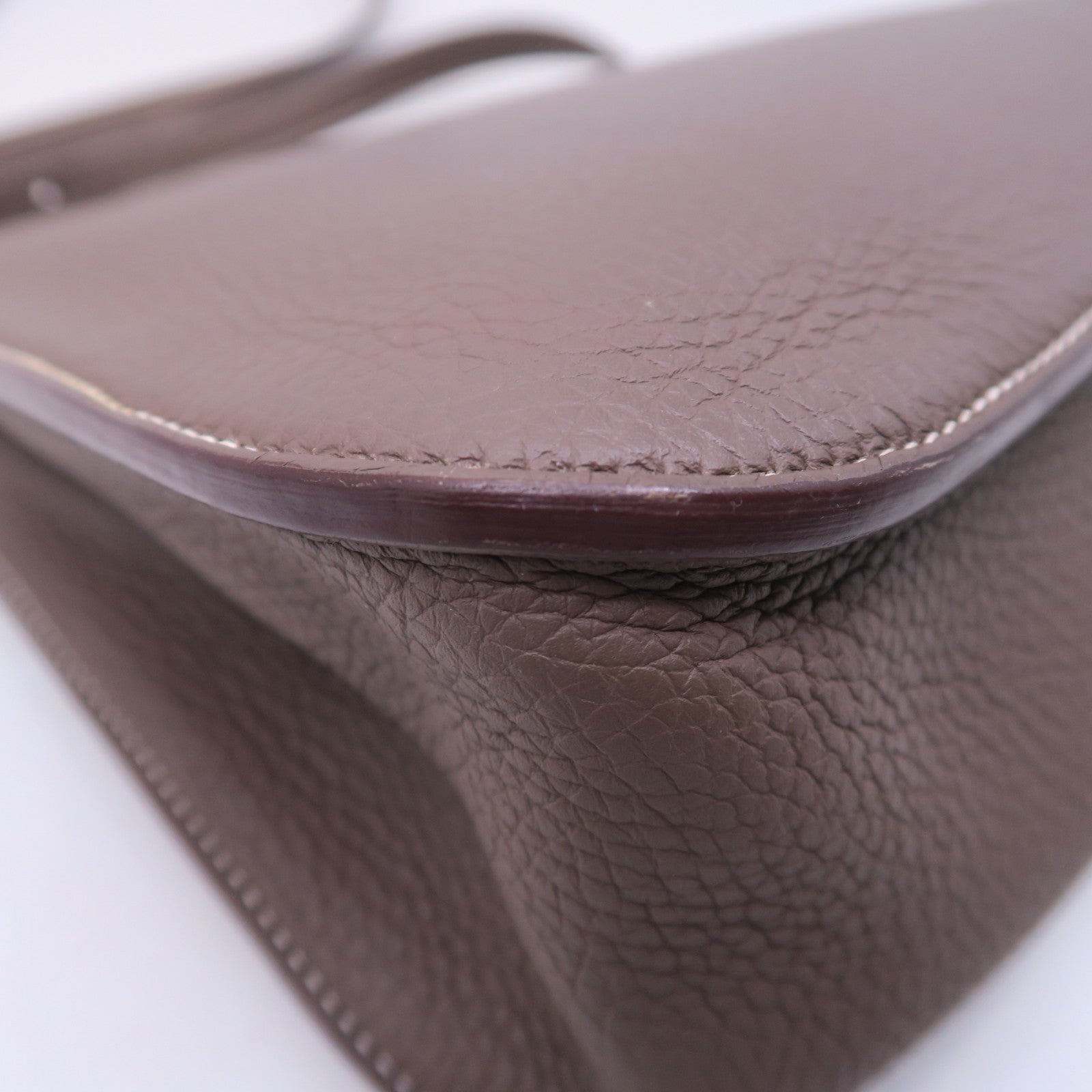 HERMES Clemence皮革Halzan 31銀扣手挽肩背兩用袋大象灰色