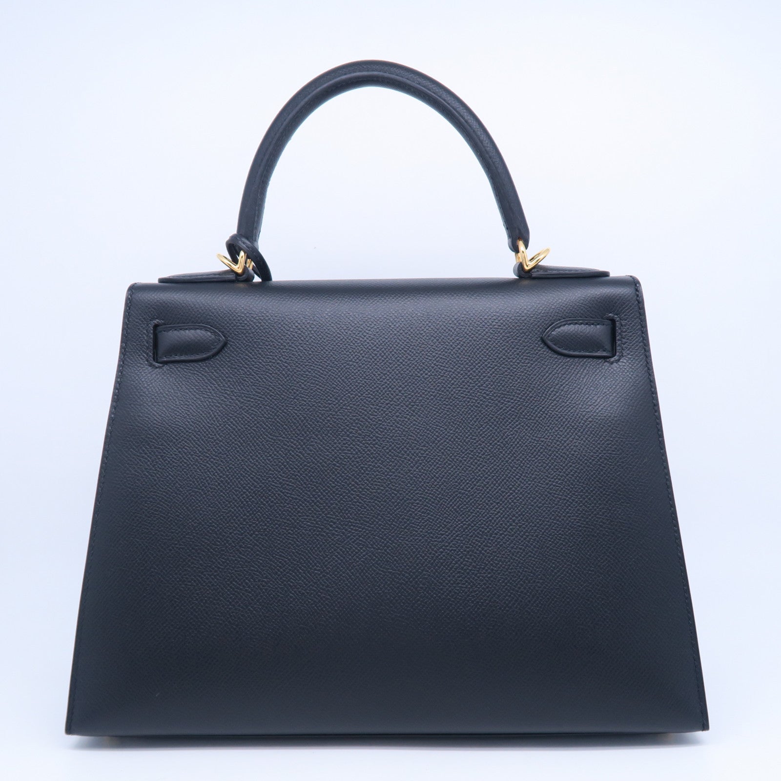 HERMES Veau Epsom皮革Kelly 28金扣手挽肩背兩用袋黑色