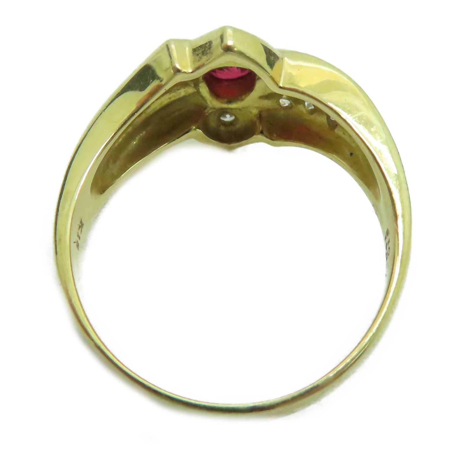 JEWELRY 【激减优惠】18K黄金Ruby Ring 0.41ct红宝石/0.15ct钻石戒指US#7.5