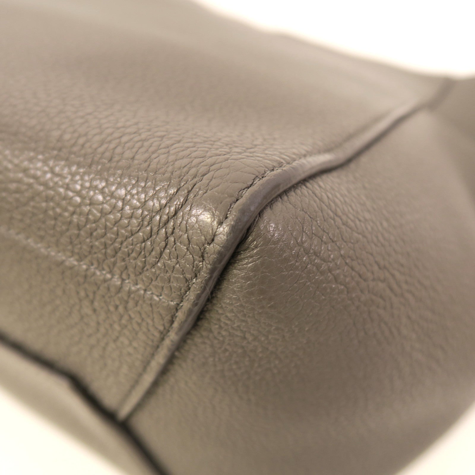 CELINE 牛皮皮革Shoulder Bag金扣肩背袋灰色