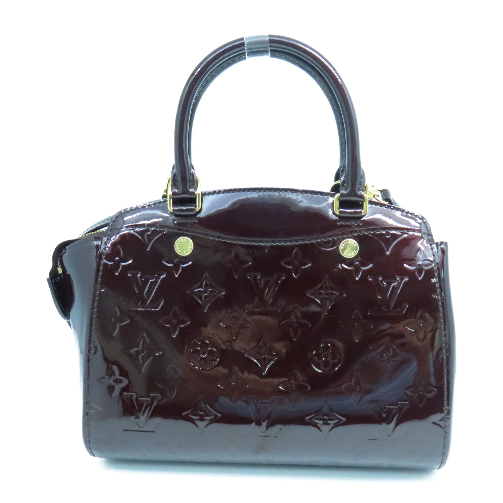 LOUIS VUITTON Monogram Vernis Brera PM金扣手挽肩背兩用袋紅色