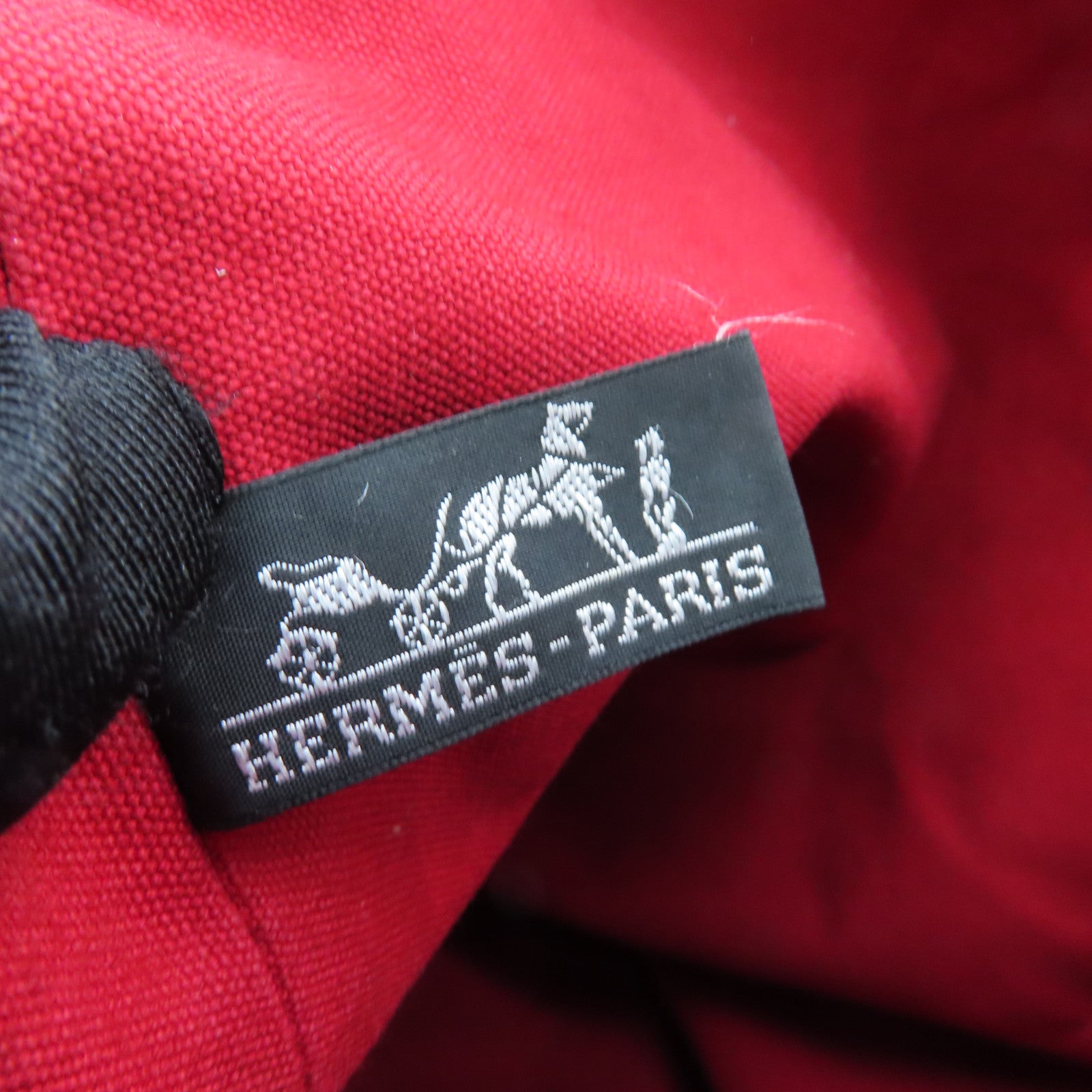 HERMES 帆布Vintage Backpack银扣背包红色