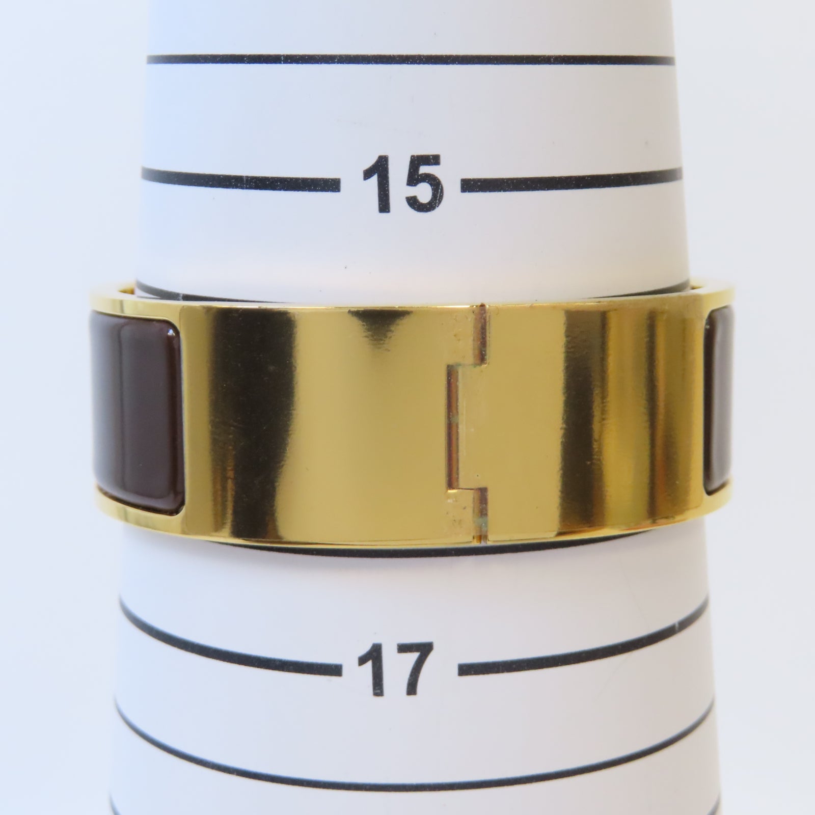 HERMES 金屬Clic-Clac H Bracelet手鐲金色/深啡色