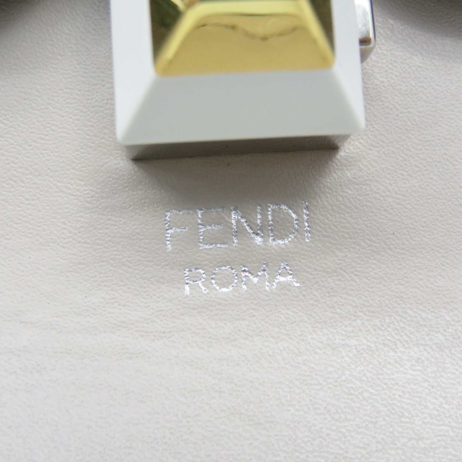 FENDI cowhide leather 2Way Shoulder Bag handle shoulder bag apricot color