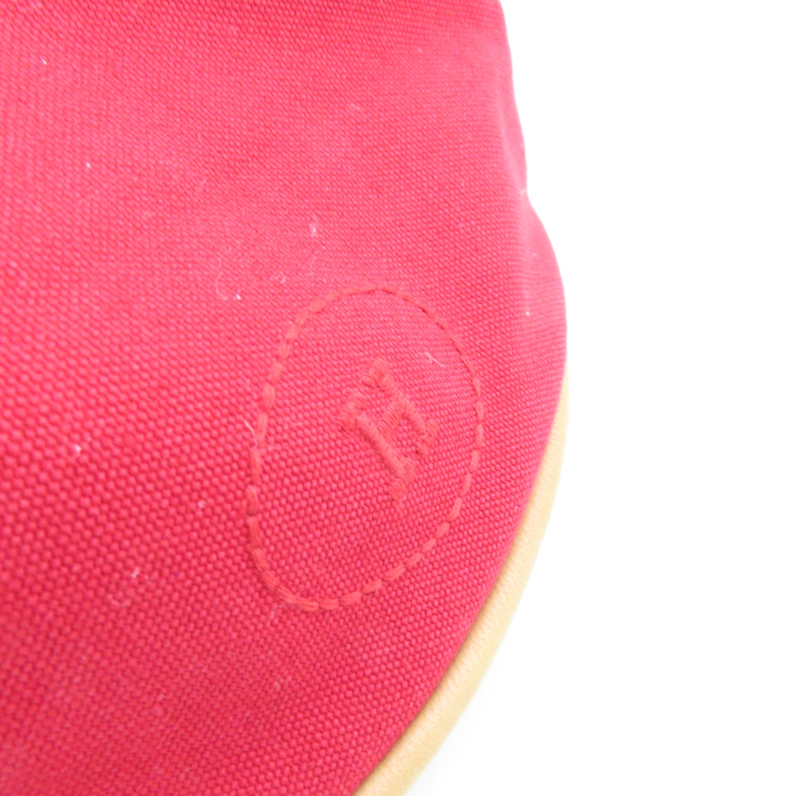 HERMES 帆布Vintage Backpack银扣背包红色