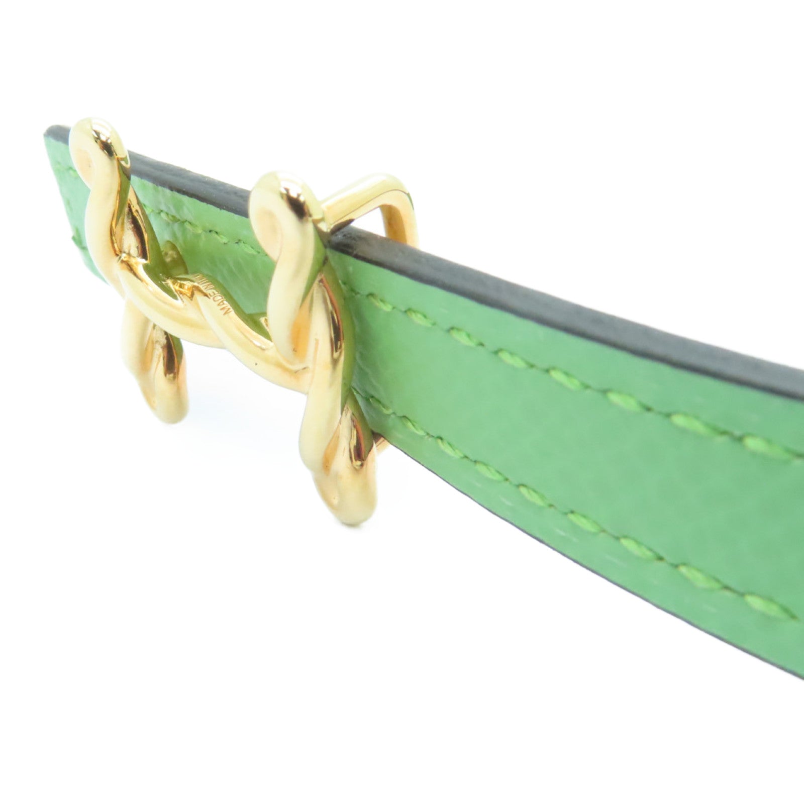 HERMES 【激減優惠】Epsom皮革H Torsade Belt 70cm金扣皮帶Vert Criquet綠色