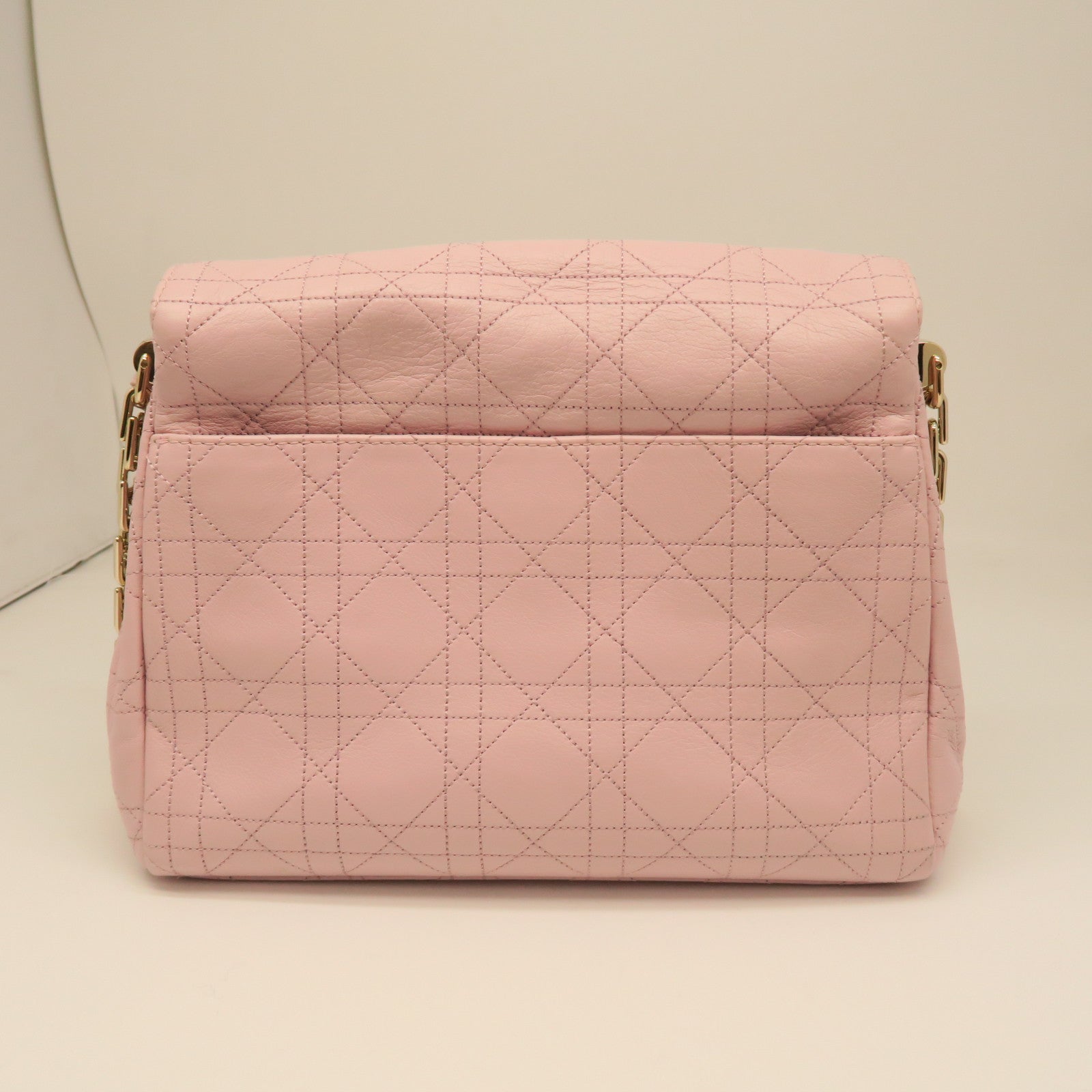 Dior rhombic cowhide leather Chain Shoulder gold buckle shoulder bag pink