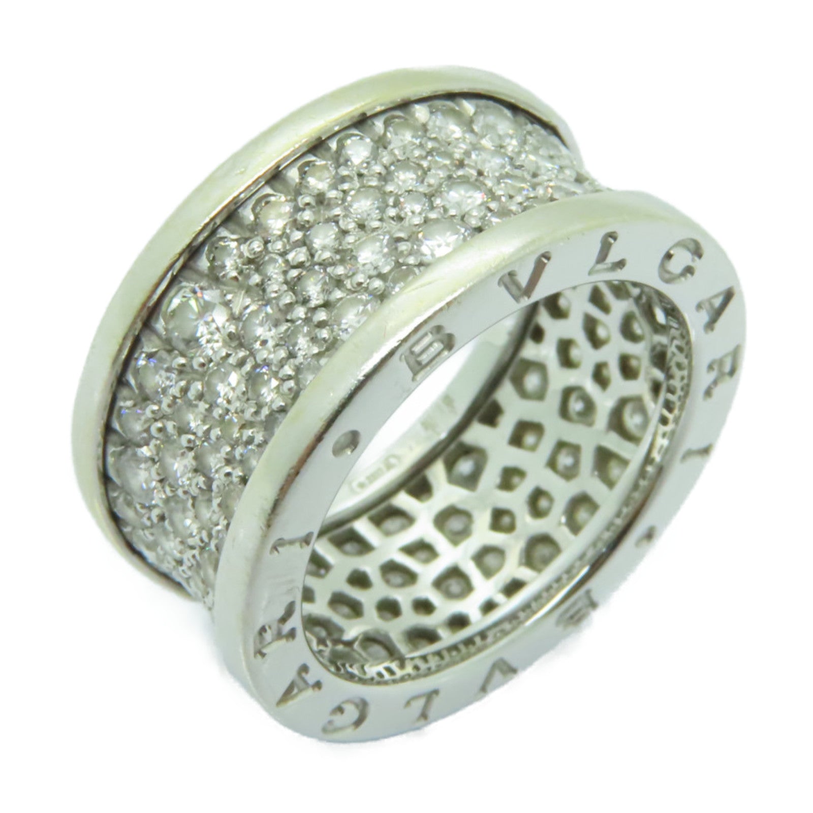 BVLGARI 18K白金B-zero1 Diamond Ring鑽石戒指BVLGARI#51/US#5.25