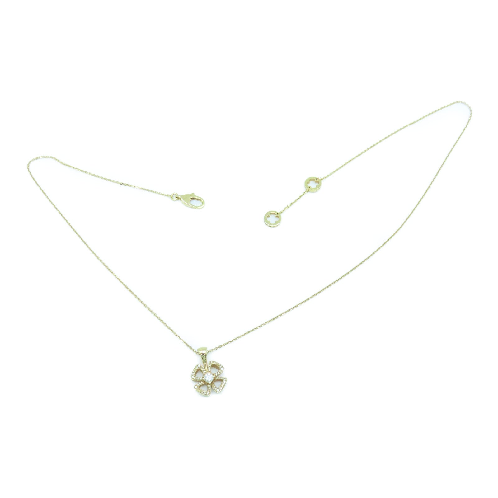 BVLGARI 18K玫瑰金Fiorever Necklace0.10ct鑽石/0.06ct鑽石項鍊