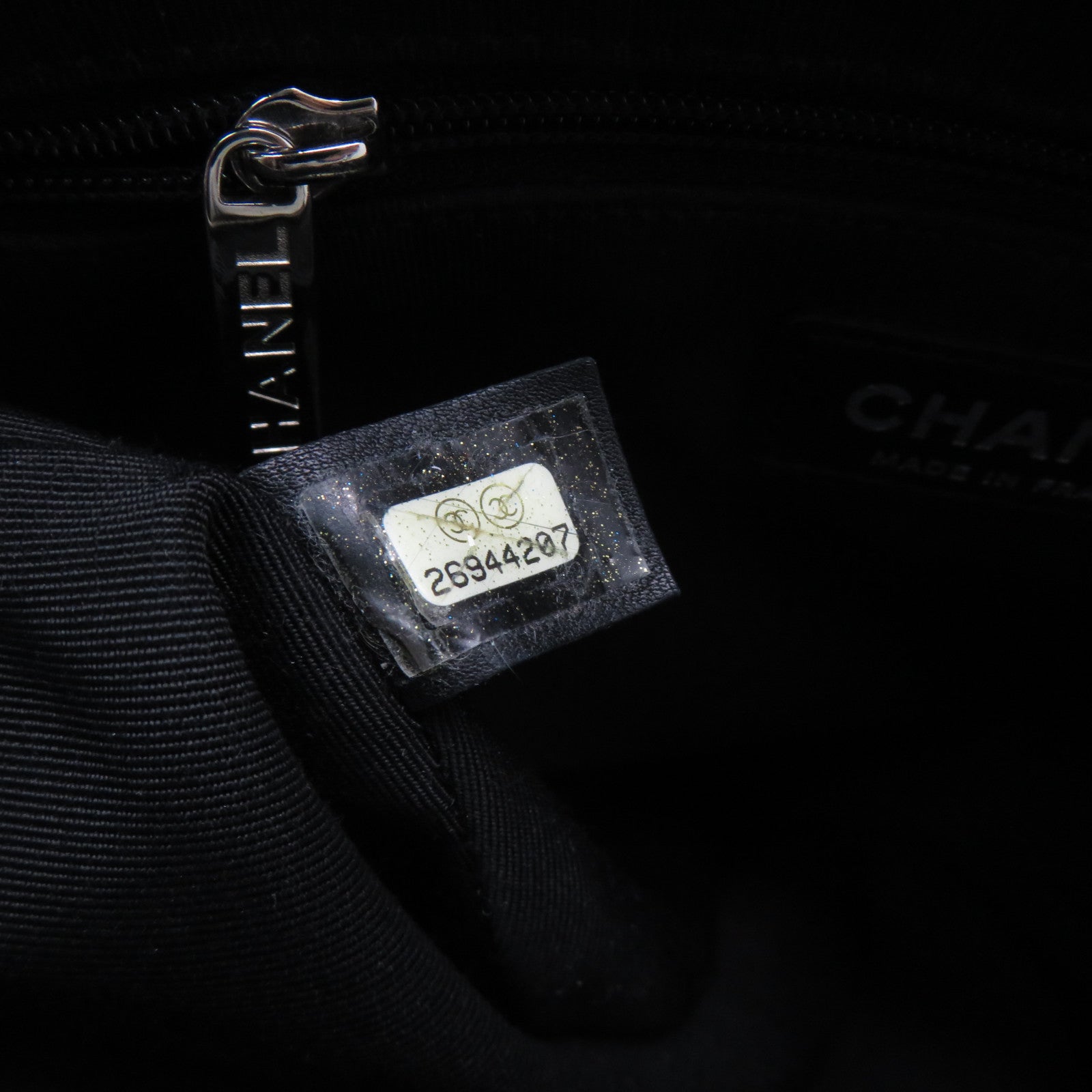 CHANEL 斜紋羊皮皮革Waist Bag銀扣腰包黑色