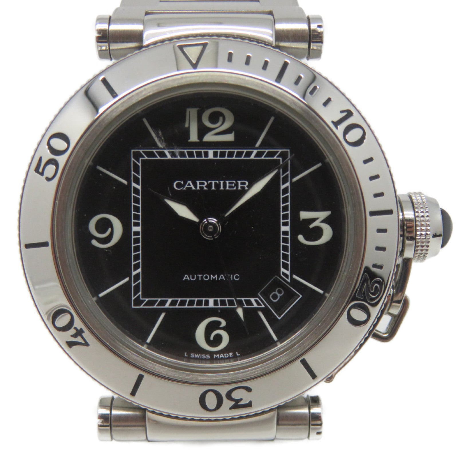CARTIER Pasha 40mm Watch不鏽鋼自動機芯手錶黑色